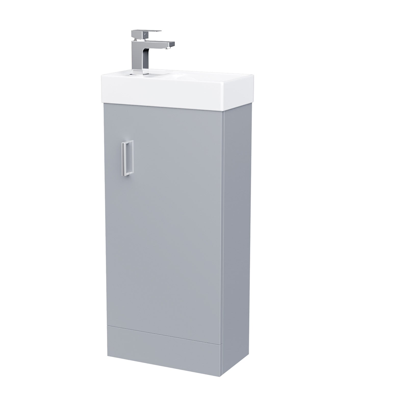 Nanuya 400mm Grey Cloakroom Vanity Basin Unit with Mixer Tap and Waste