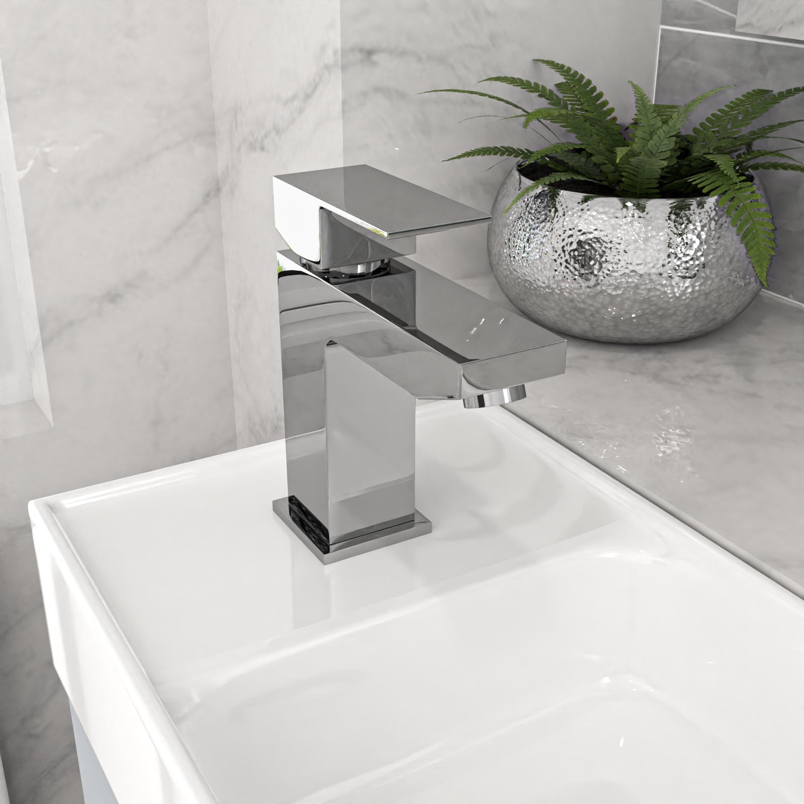 Matte Grey 400mm Cloakroom Vanity Basin Unit Basin Mixer Tap & Waste