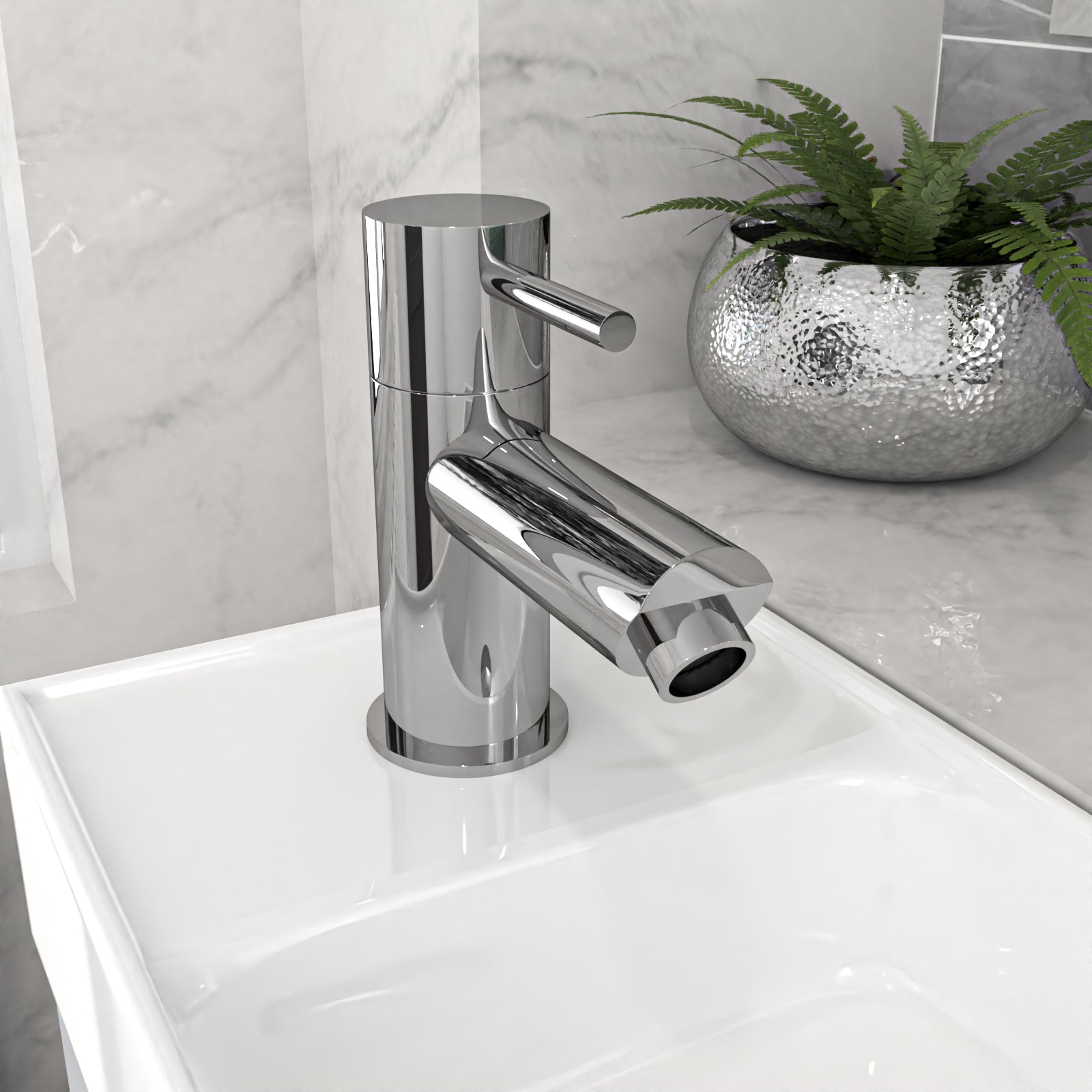 Nes Home Matte Grey 400mm Cloakroom Vanity Basin Unit Mixer Tap & Waste