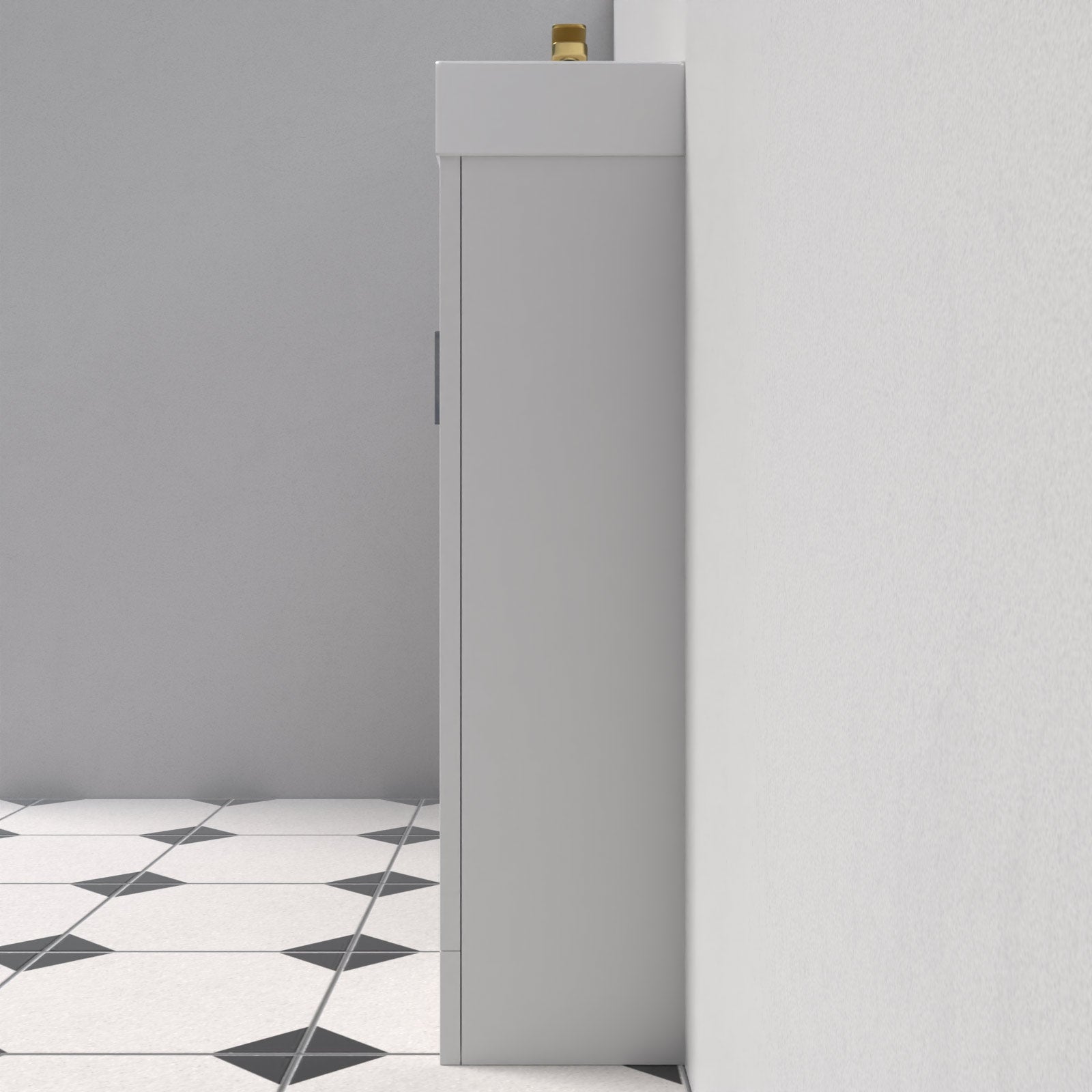 Nanuya White Floorstanding 400mm Vanity Unit & Square Basin Mixer Tap