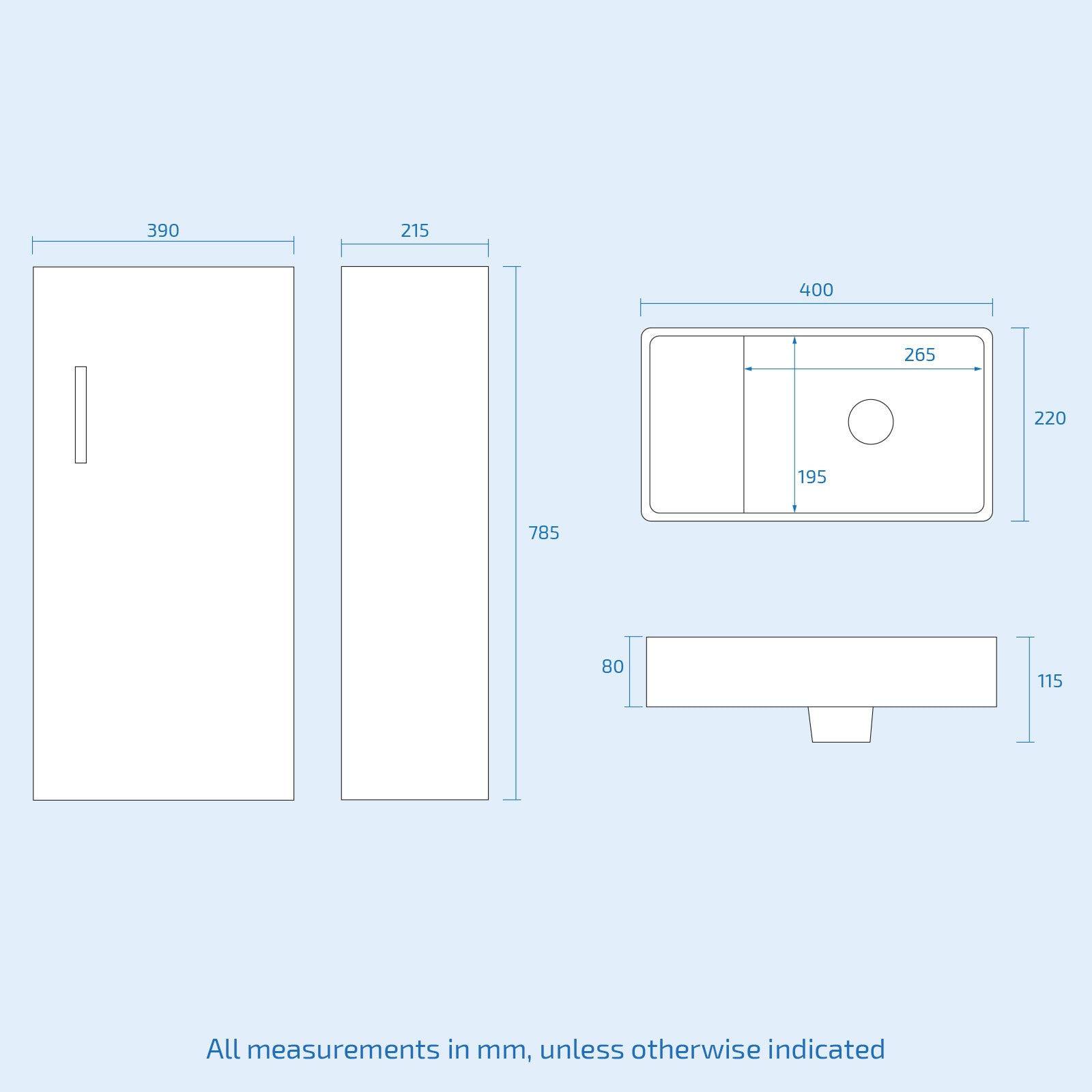 Nanuya Matte Grey 400mm Cloakroom Vanity Basin Unit & Close Coupled Toilet