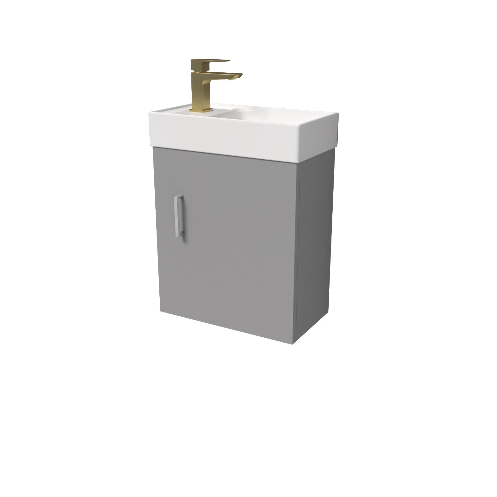 Carlton Grey Wall Hung 400mm Vanity Unit & Square Basin Mono Mixer Tap