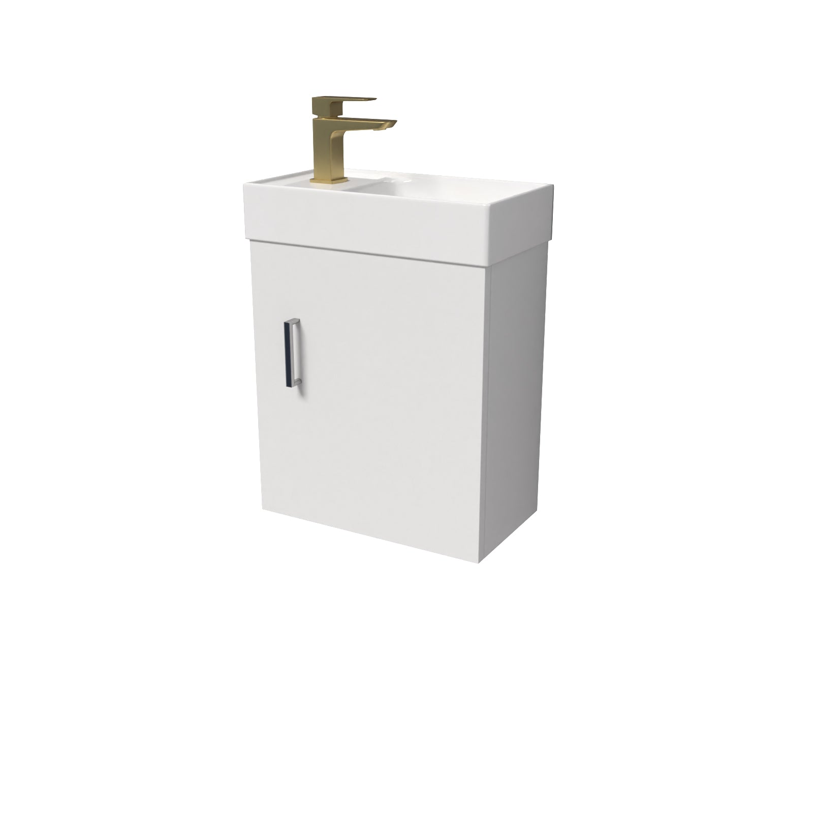 Carlton White Wall Hung 400mm Vanity Unit & Square Basin Mono Mixer Tap