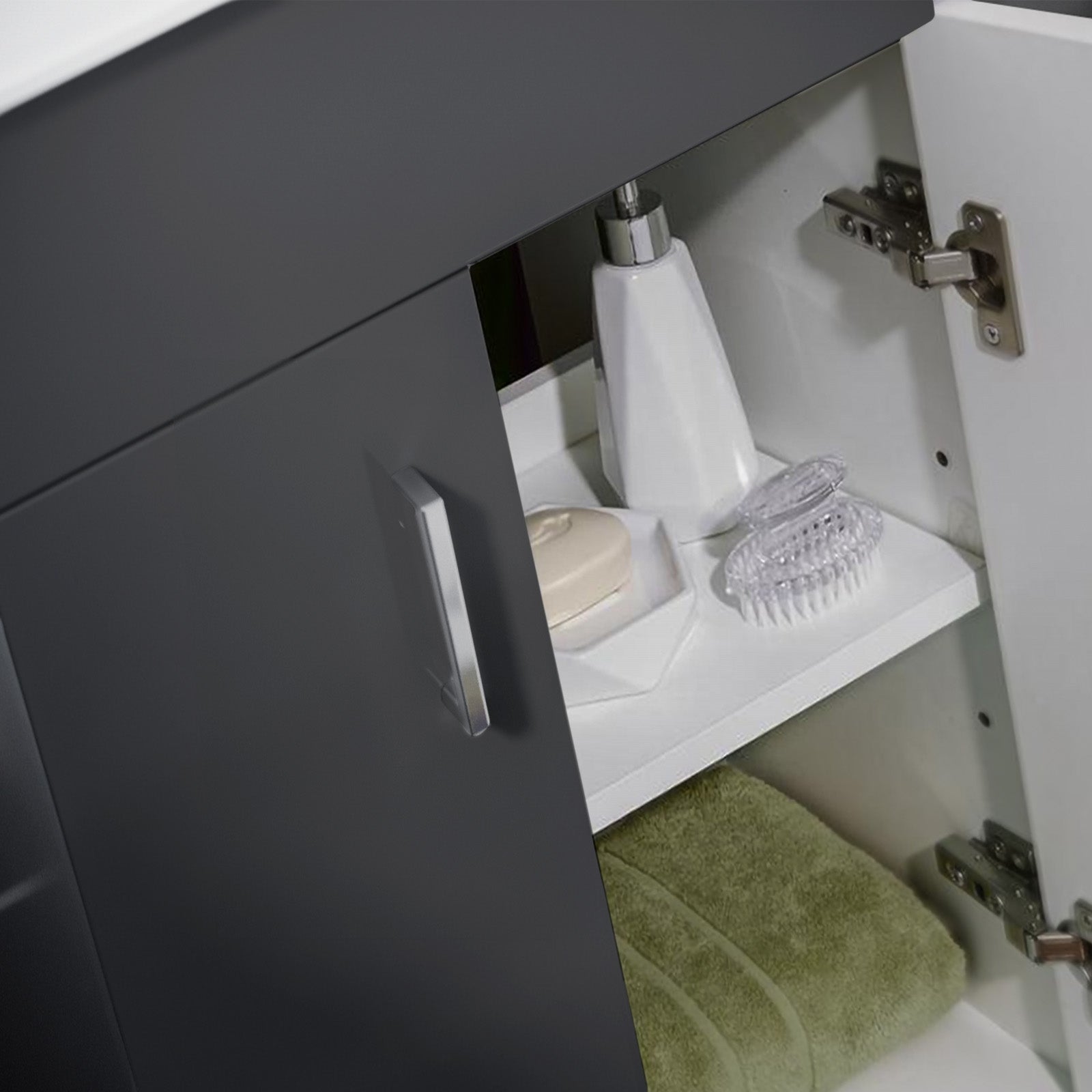 Nanuya 450mm Anthracite 2 Doors Basin Vanity Unit Bathroom Cabinet