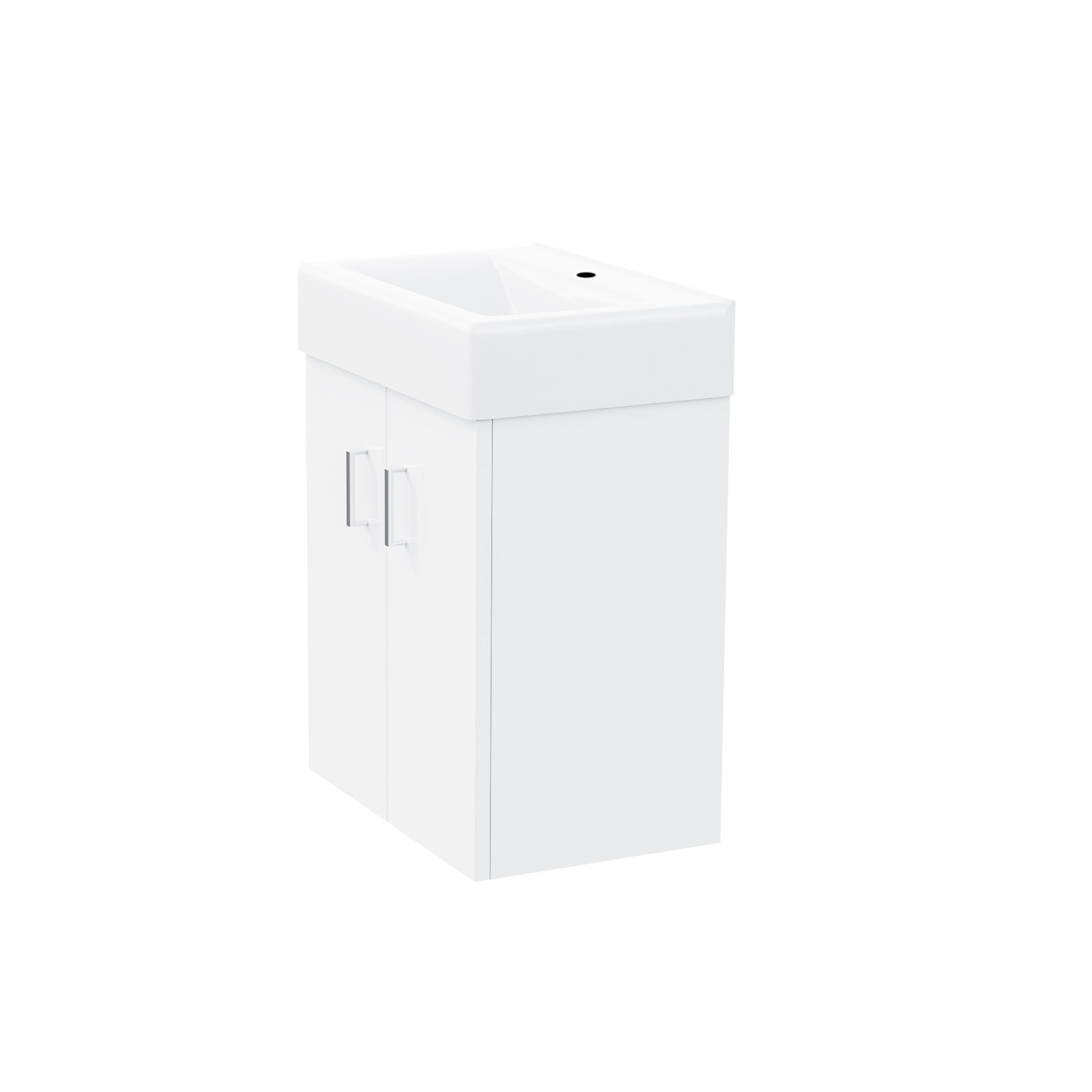 Nanuya 450mm White 2 Doors Basin Vanity Unit Wall Hung Cabinet Flat Pack