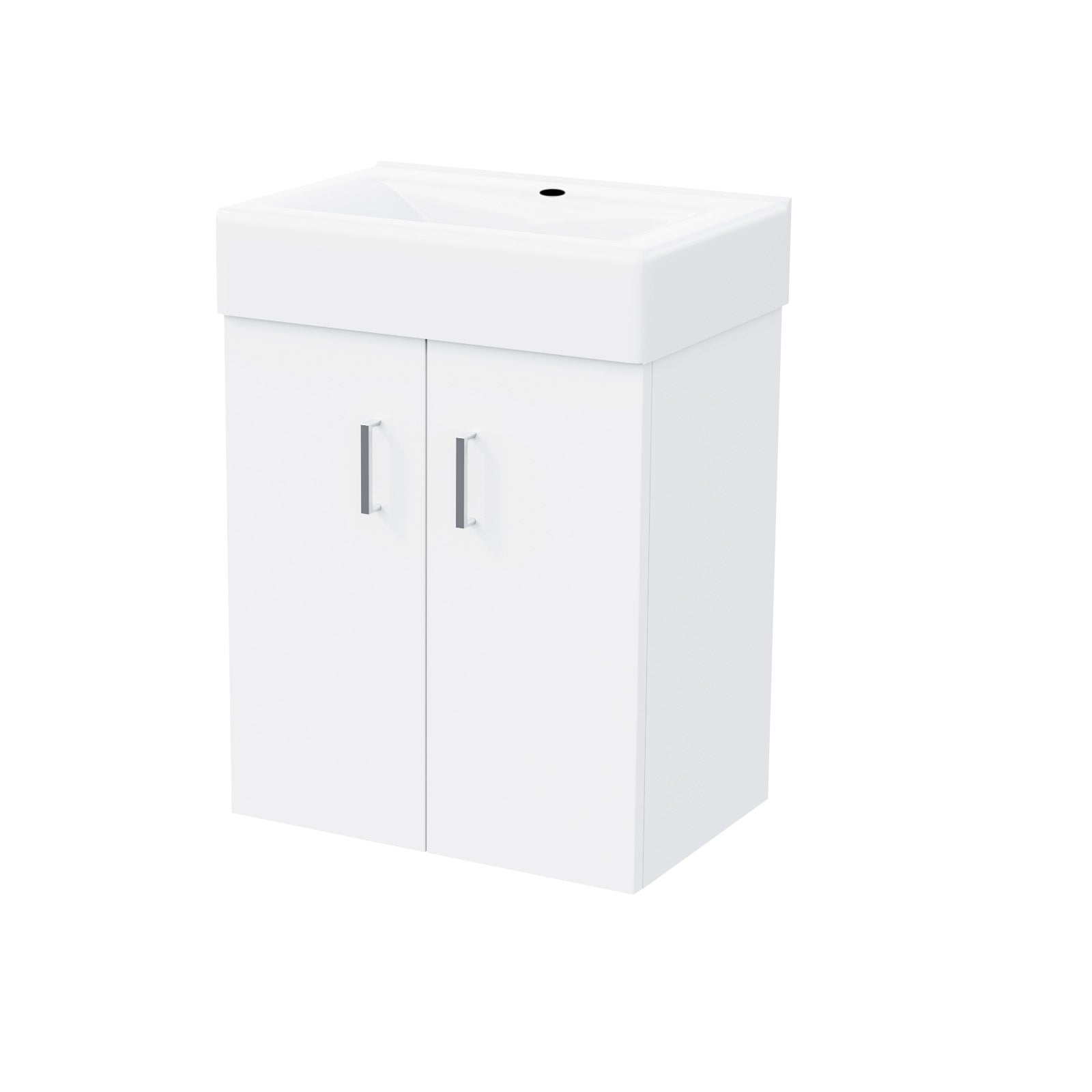 Nanuya 450mm White 2 Doors Basin Vanity Unit Wall Hung Cabinet Flat Pack