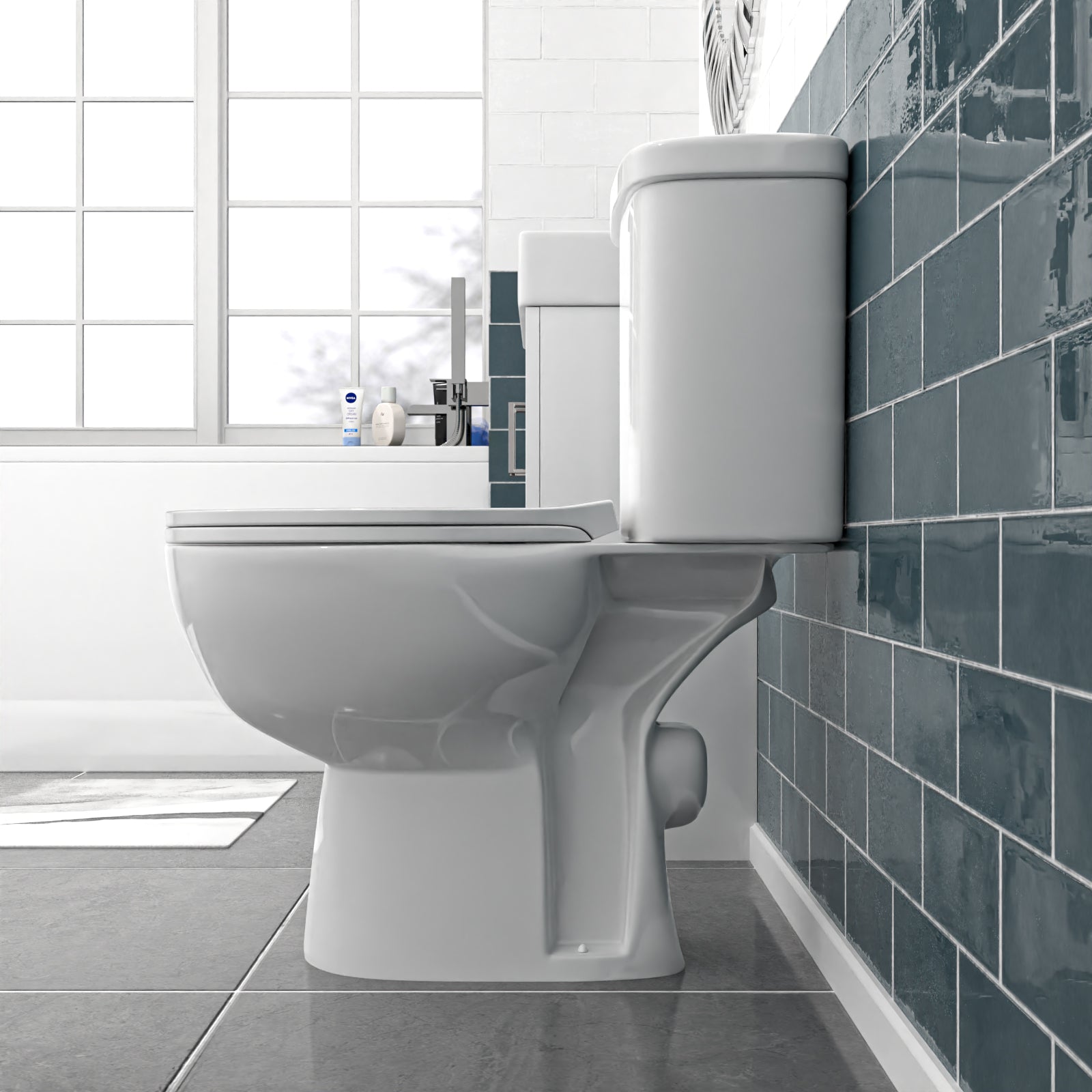 Nanuya 450mm Floorstanding Basin Vanity Unit And Close Coupled Toilet