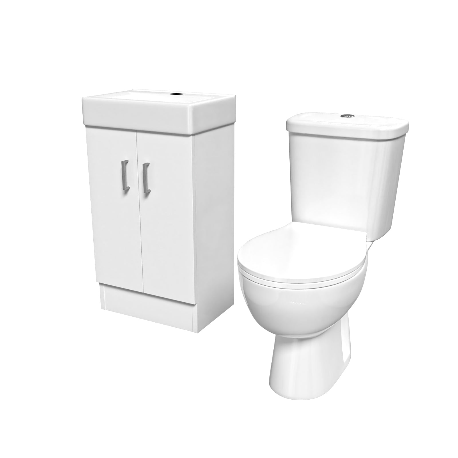 Nanuya 450mm Floorstanding Basin Vanity Unit And Close Coupled Toilet
