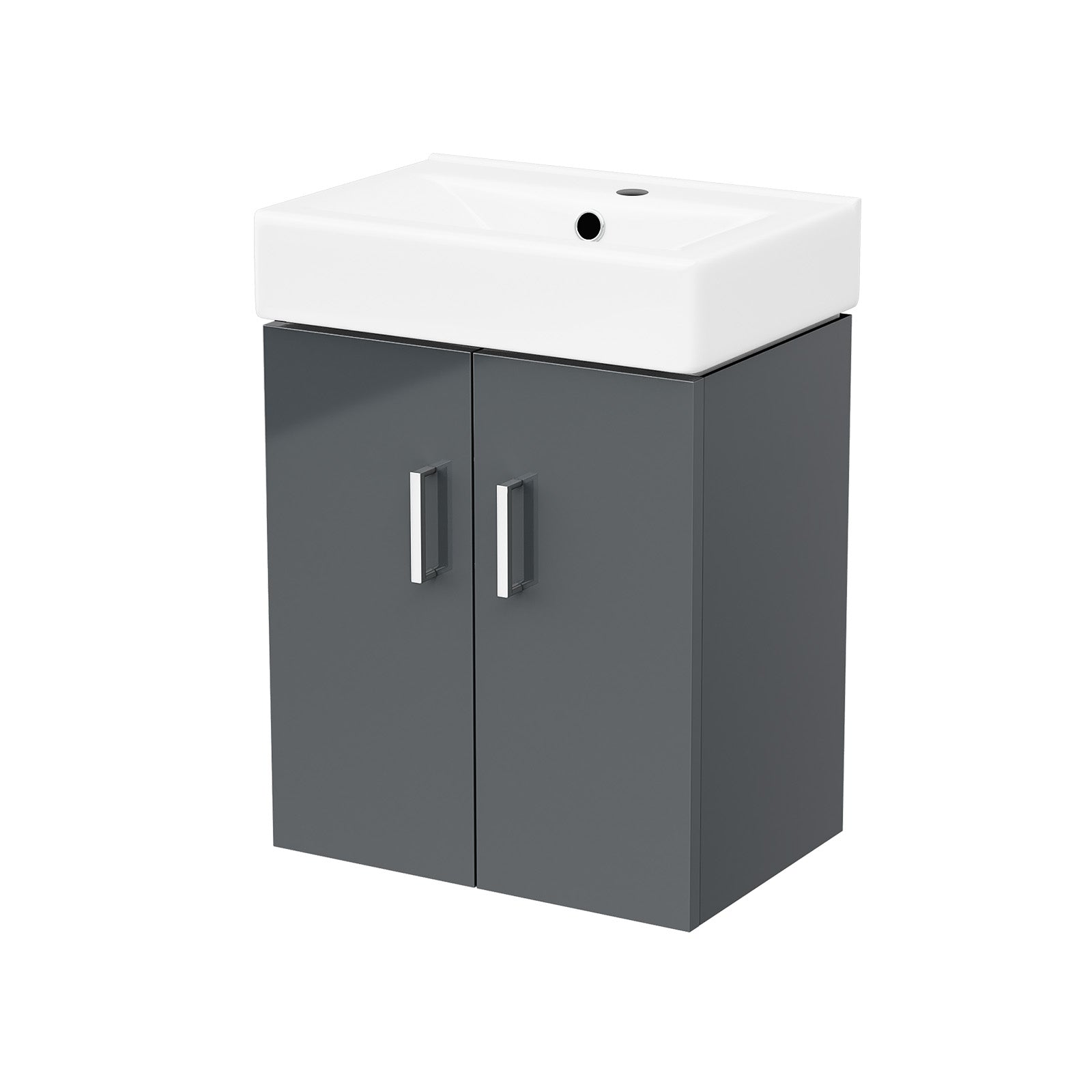 Nanuya 450mm Dark Grey Basin Vanity MDF Cabinet Bathroom Wall Hung Unit