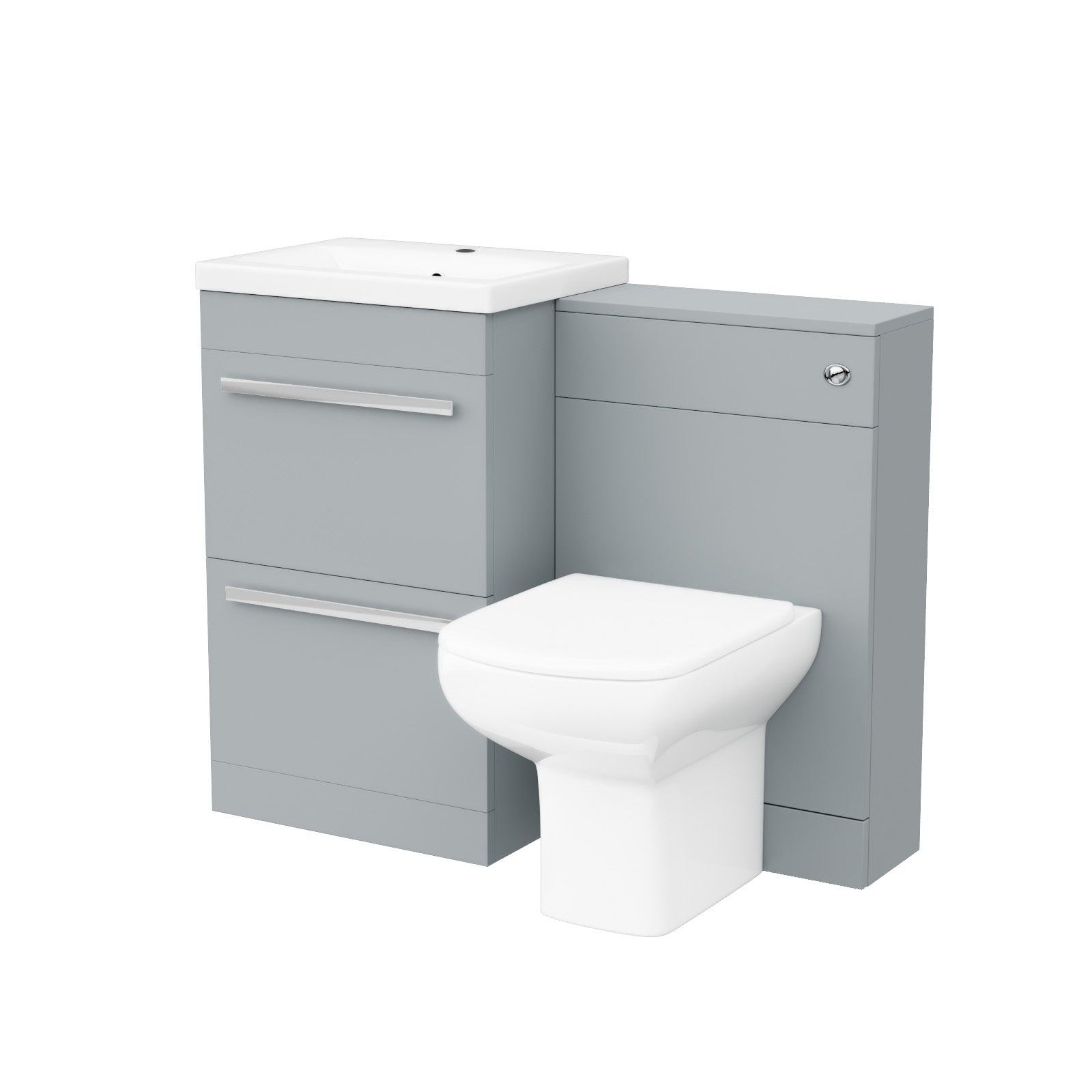 Nanuya 500mm Matte Grey Basin Vanity With WC Unit & Rimless Soft Close Toilet