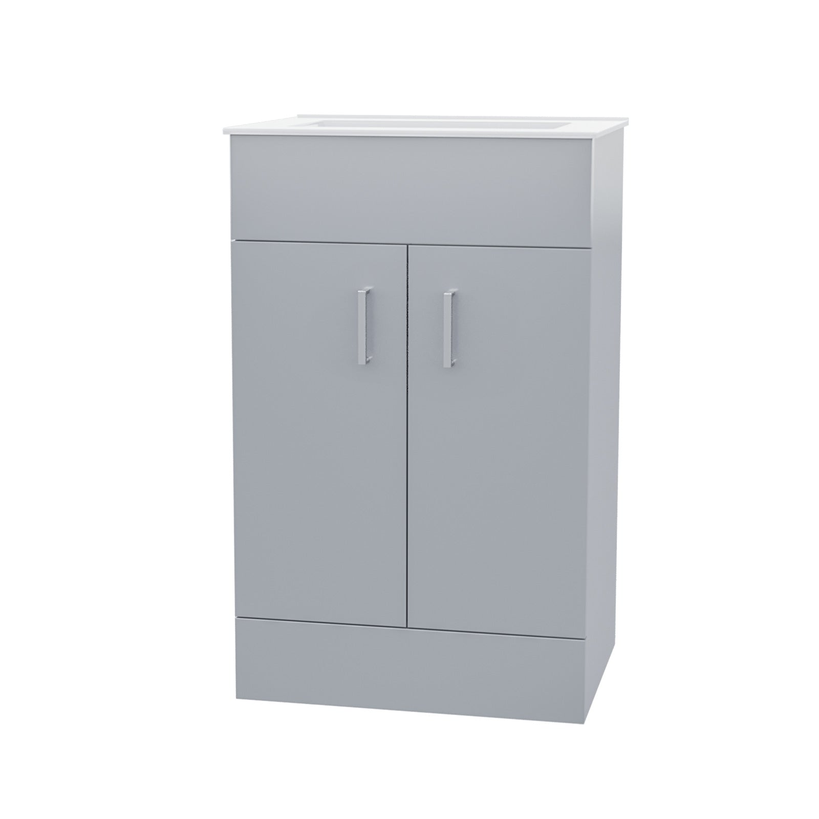 Nanuya 510mm Grey Floor Standing Vanity With 2 Doors, WC Toilet Pan & Basin