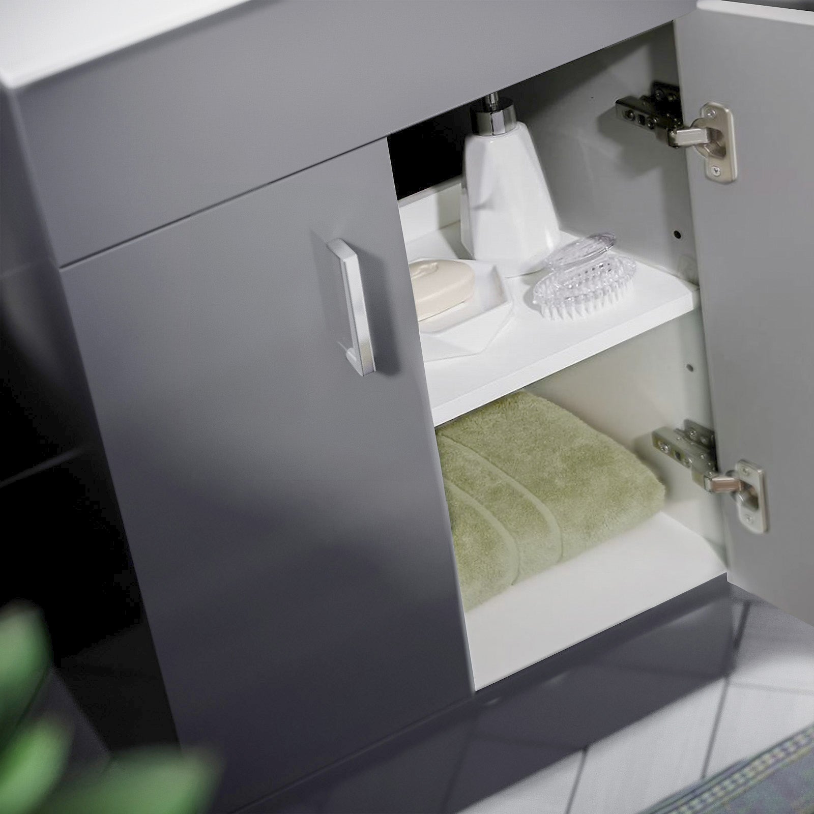 Nanuya 1000mm Freestanding Light Grey Basin Vanity & Back To Wall Toilet