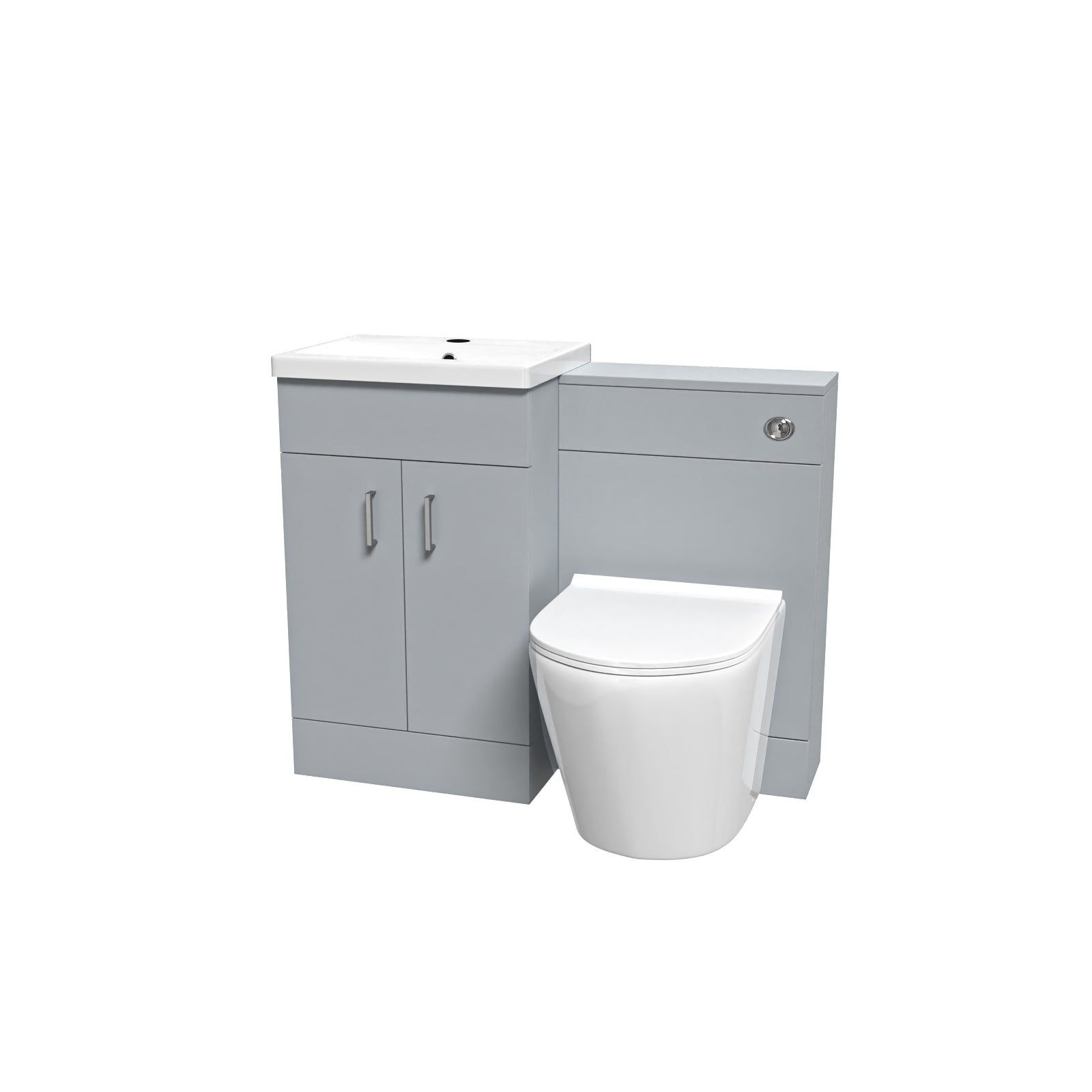 Nanuya Matte Grey 1000mm Vanity Basin WC Vanity Unit & Rimless BTW Toilet