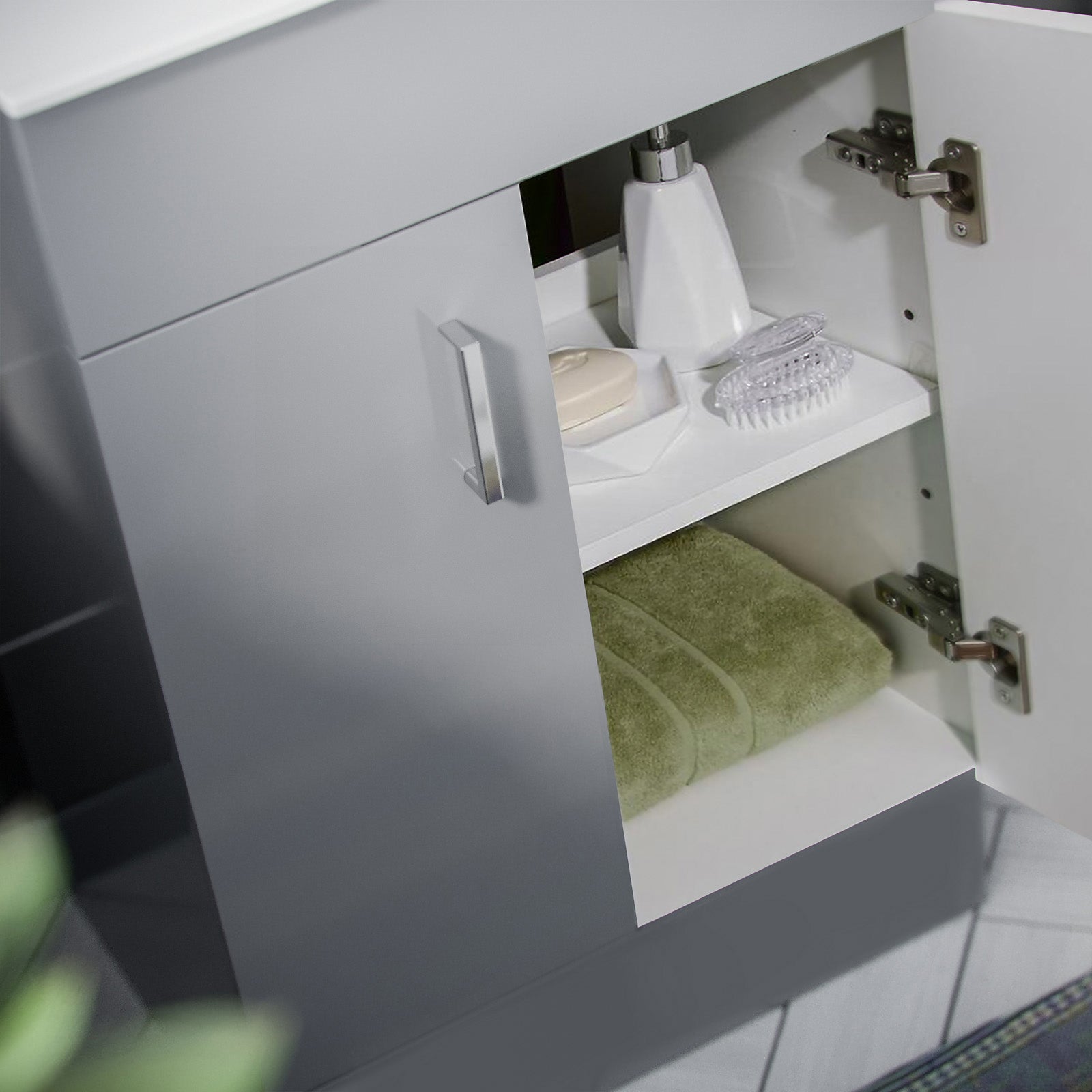 Nanuya 500mm Matte Grey Basin Vanity Unit and White Close Coupled Toilet