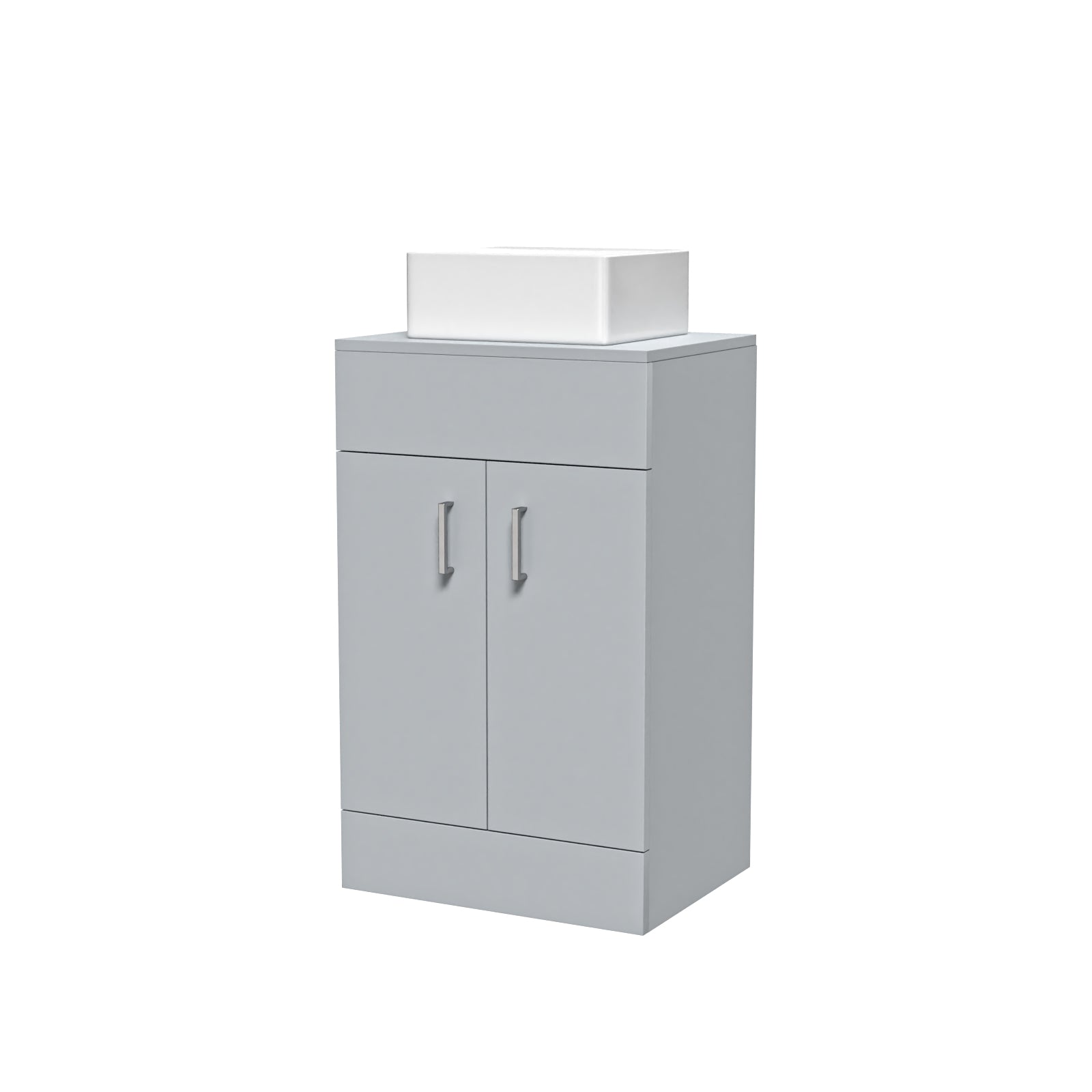 Nanuya Matte Grey 500mm Bathroom Doors Vanity Unit Rounded Rectangle Basin