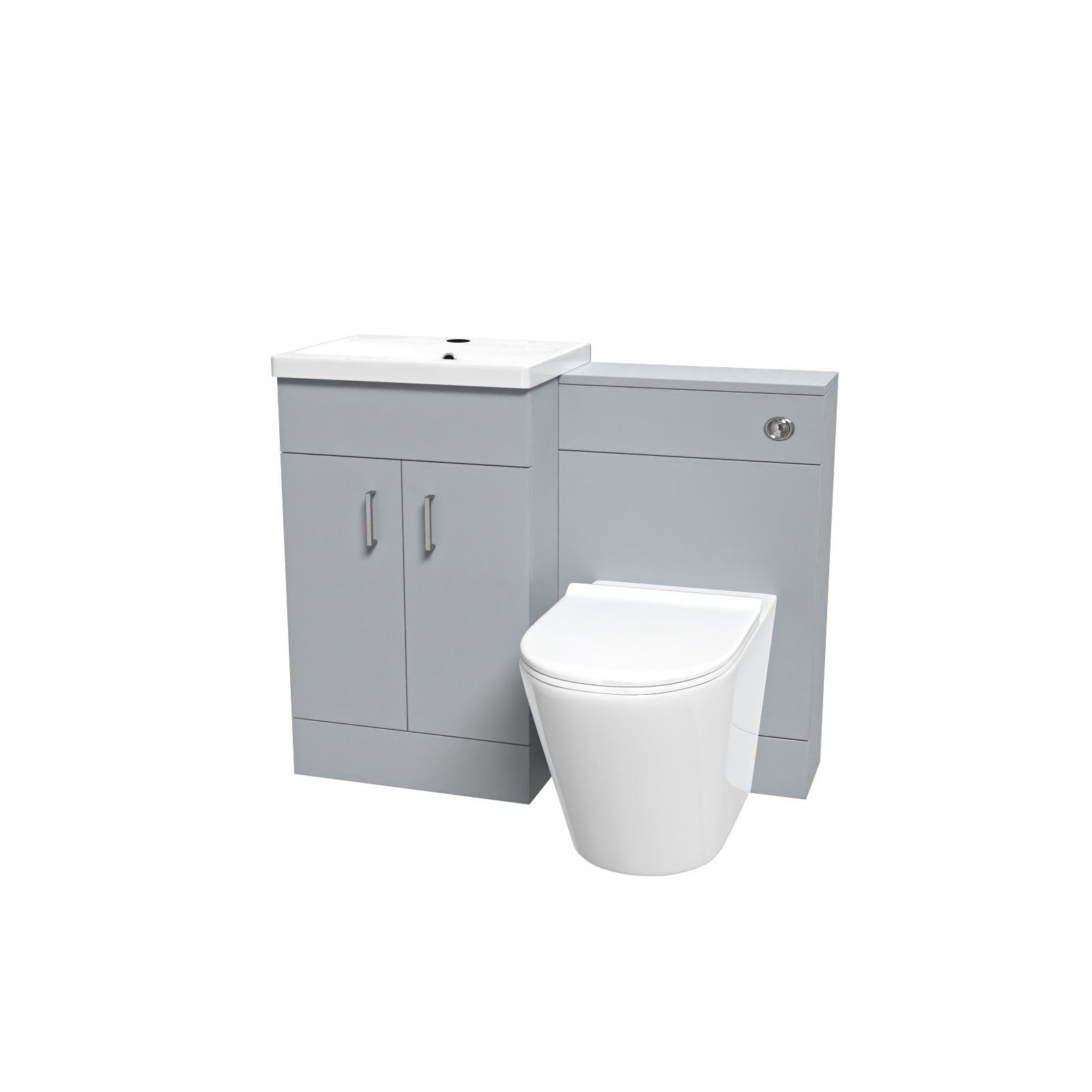 Nanuya Matte Grey 1000mm Vanity Basin WC Vanity Unit & BTW Toilet Flat Pack