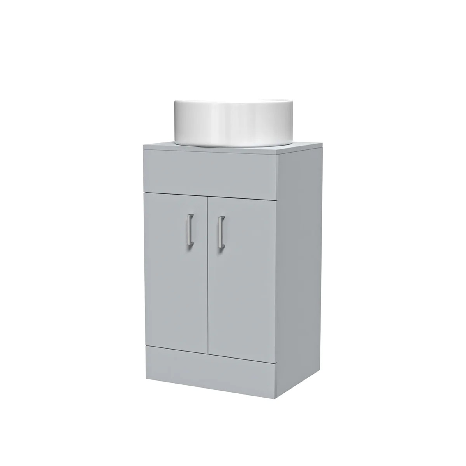 Nanuya Cloakroom 500mm Matte Grey Freestanding Vanity Round Basin Unit & Close Coupled Toilet with Soft Close Seat