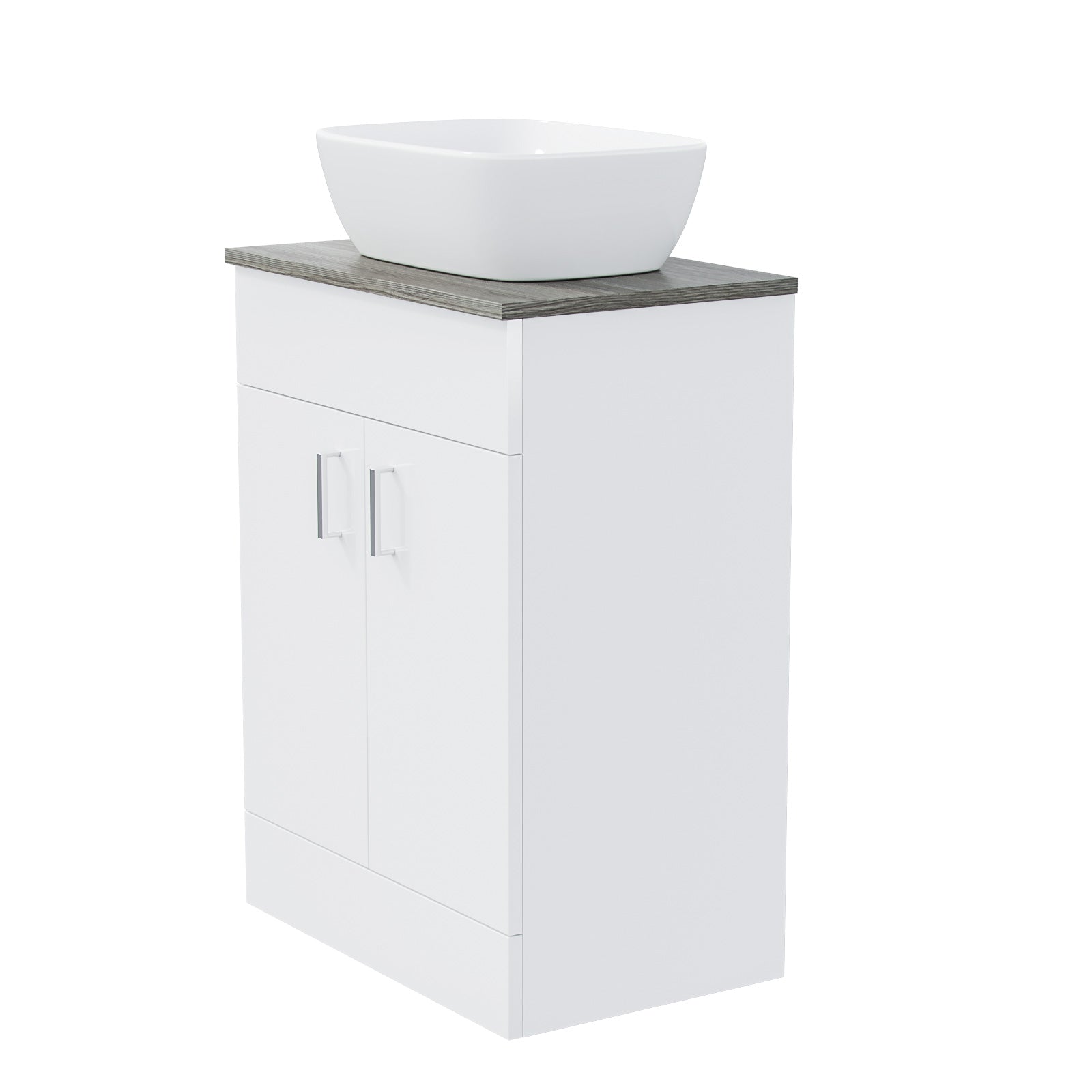 Nanuya 600 mm White Vanity Cabinet and Counter Top Basin Sink