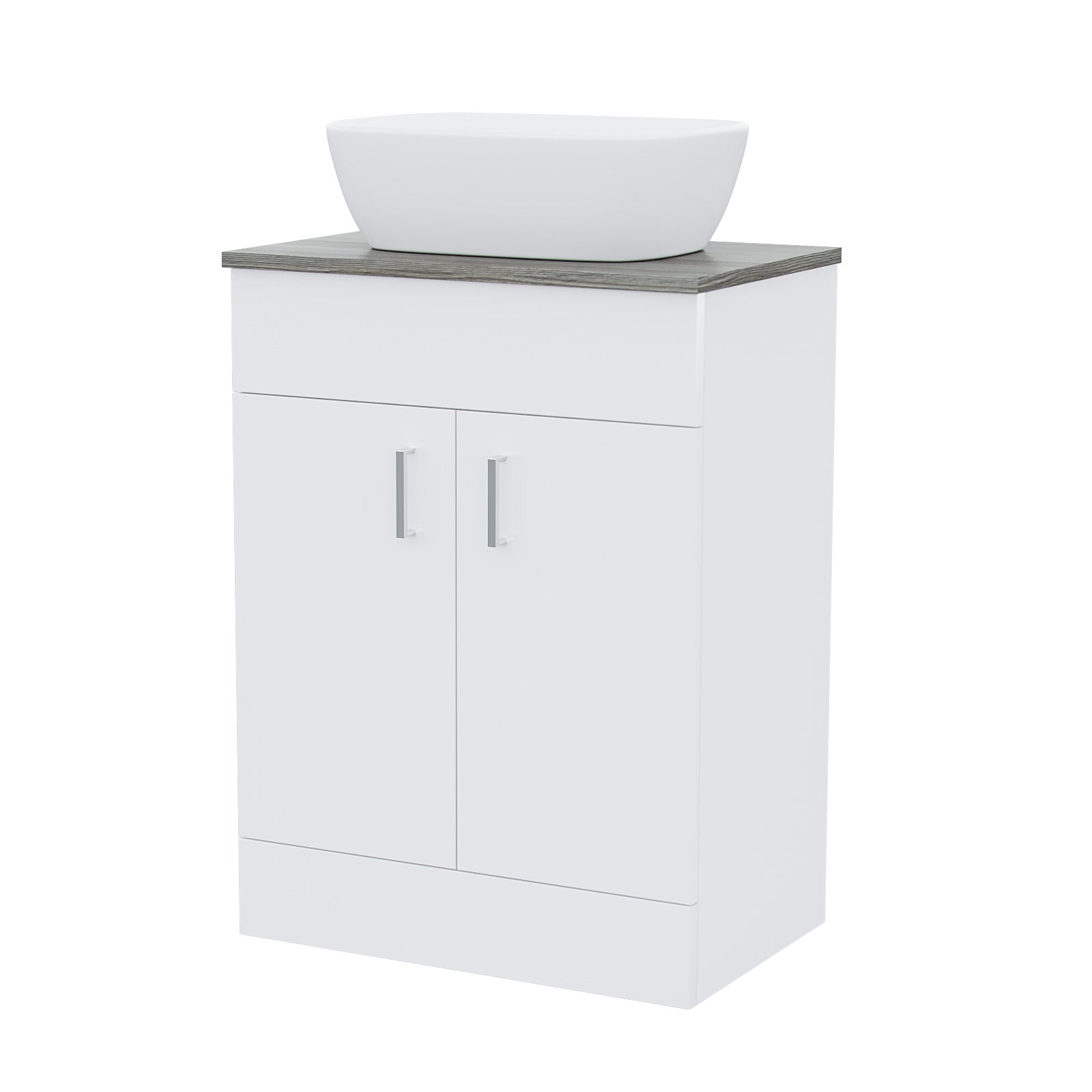Nanuya 600 mm White Vanity Cabinet and Counter Top Basin Sink