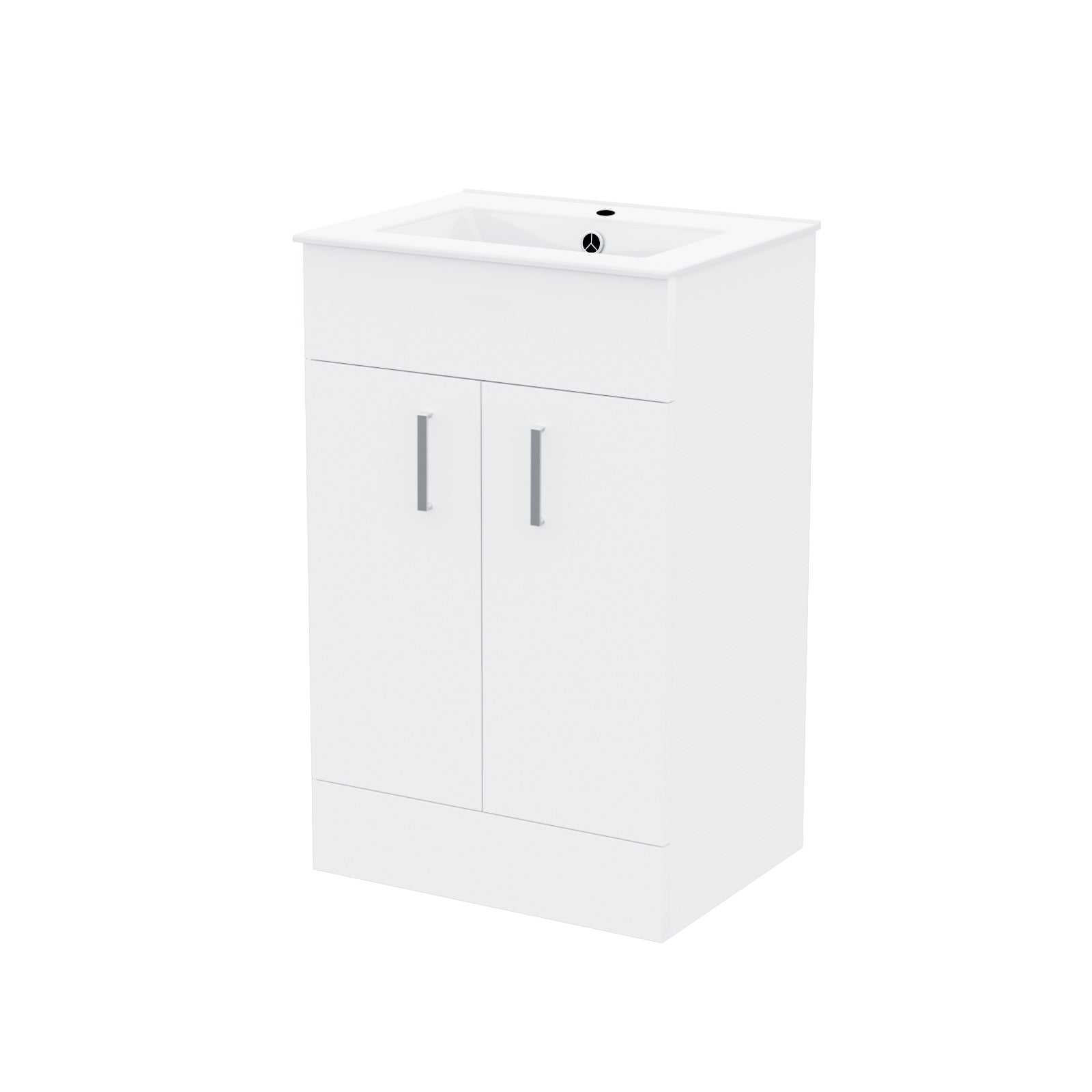 Nanuya 500mm Floorstanding White Basin Vanity & Rimless Close Coupled Toilet Flat Pack