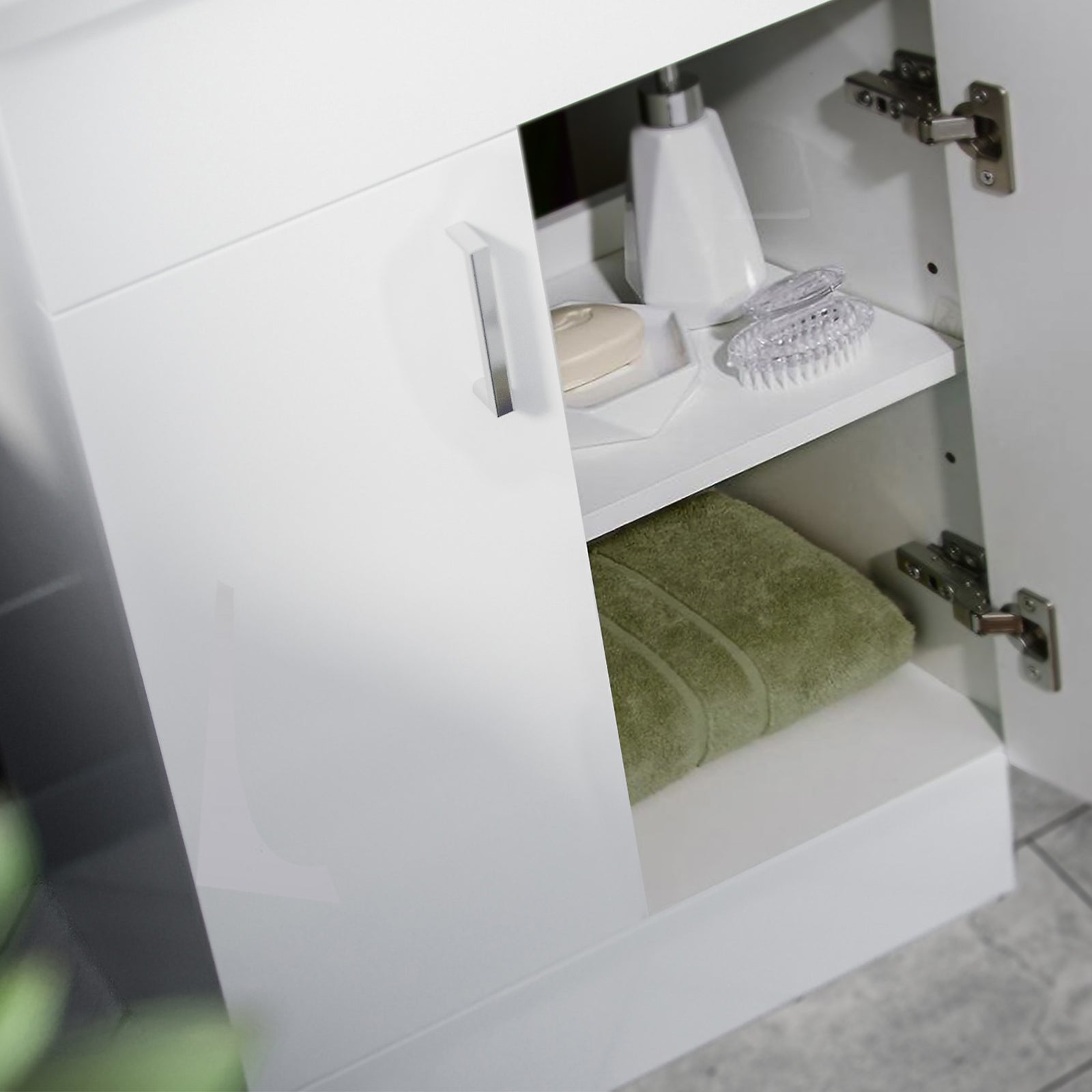 Nanuya 1000mm Gloss White Vanity Slim Basin Cabinet, WC Unit & Rimless Toilet