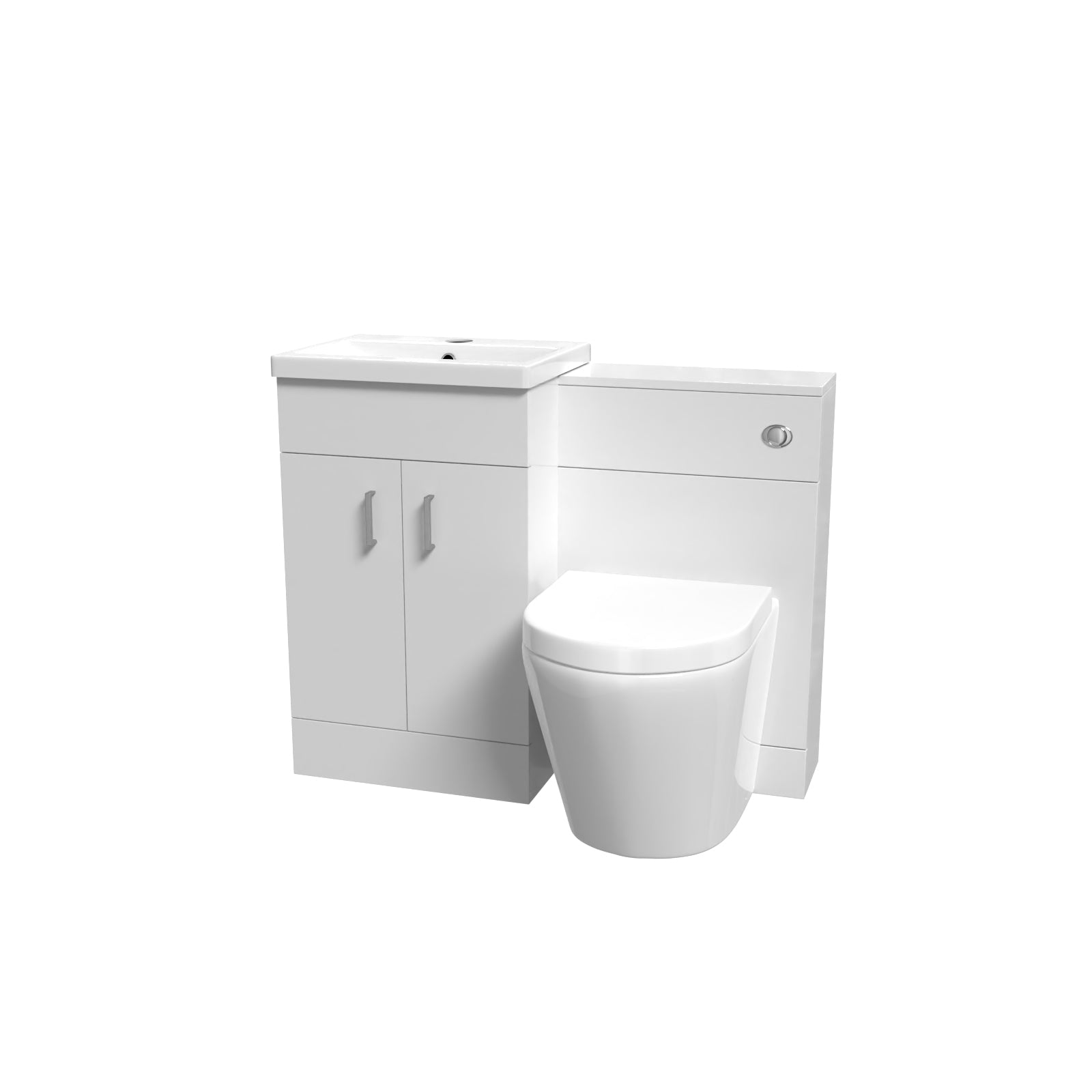 Nanuya Basin Vanity Cabinet, WC Unit White & Rimless Back To Wall Toilet