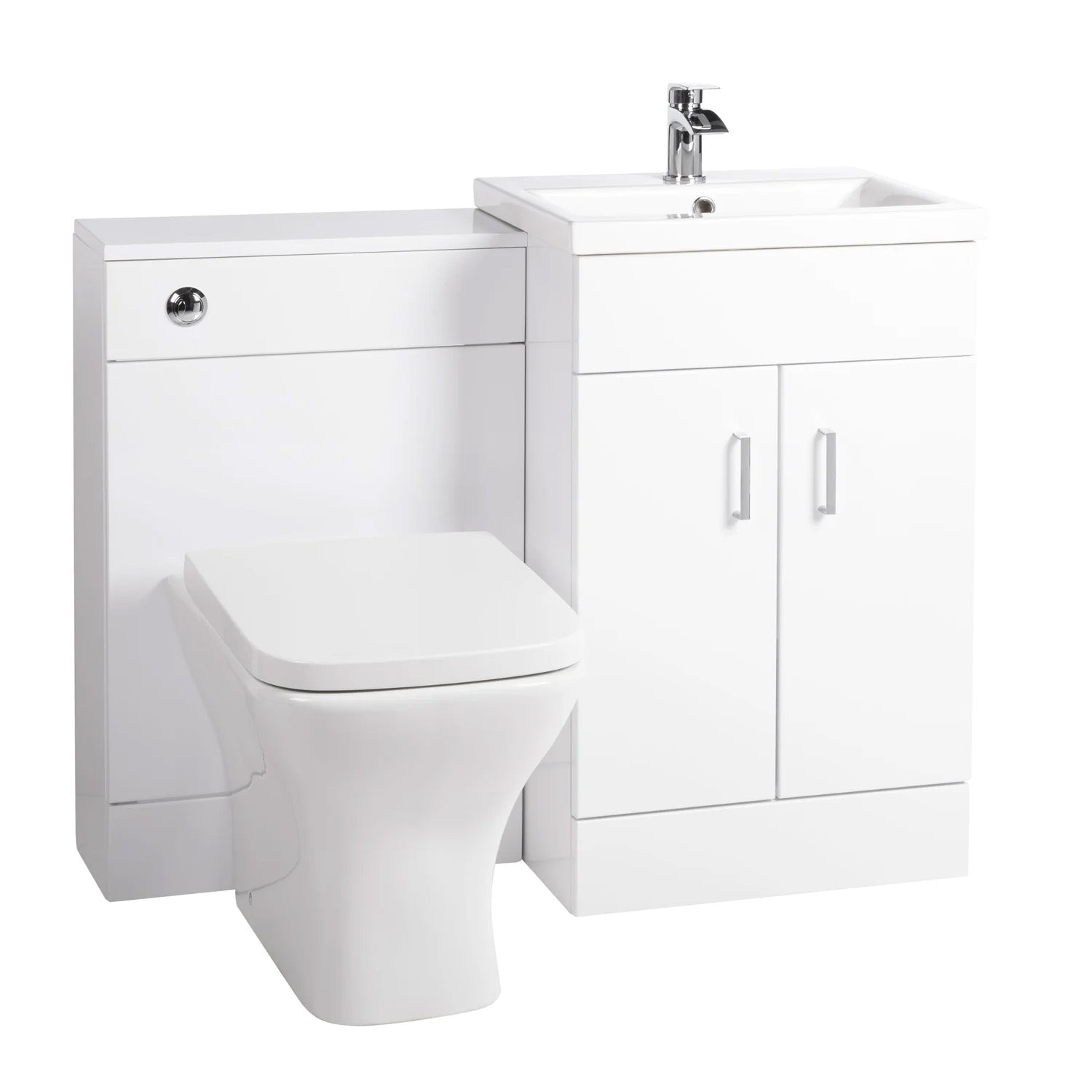 Nanuya 1000mm Floor Standing White Vanity, Basin & BTW Rimless Toilet