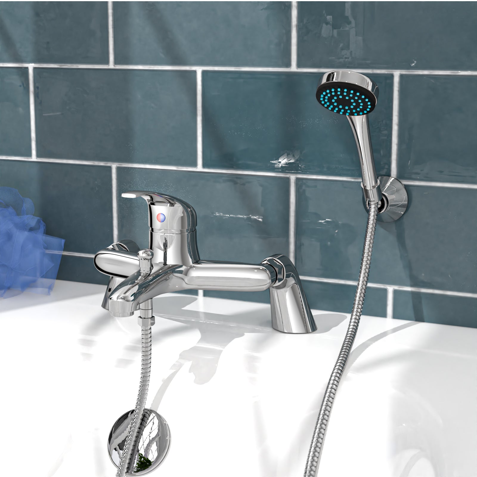 Nanuya White Vanity, WC Unit, Rimless BTW Toilet, Bath Front Panel, Tap Set