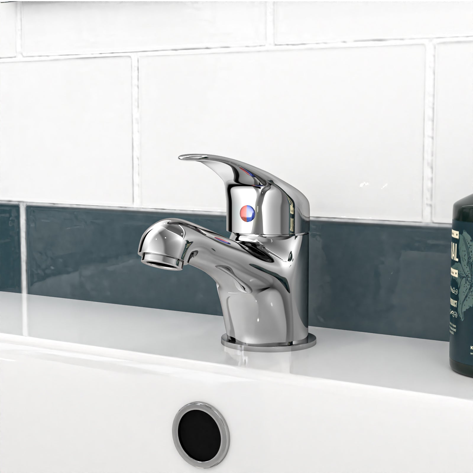 Nanuya White Vanity, WC Unit, Rimless BTW Toilet, Bath Front Panel, Tap Set