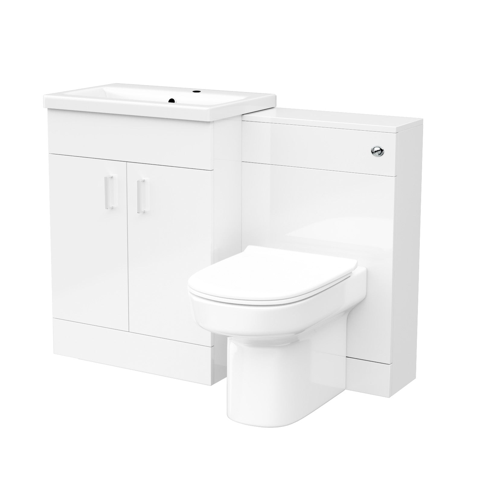 Nanuya 600 mm Basin Vanity Cabinet & Back To Wall WC Toilet Suite White