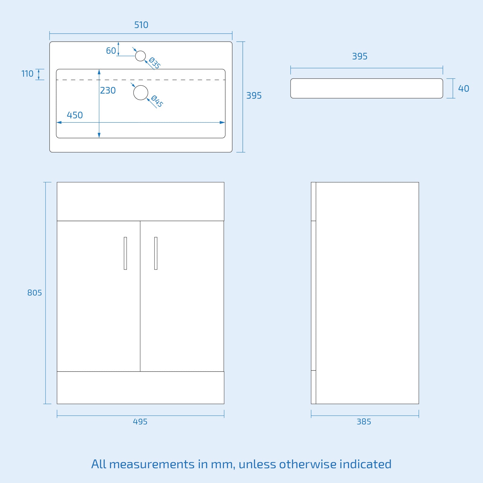 Nanuya Matte Grey 1000mm Vanity Basin WC Vanity Unit & Rimless BTW Toilet