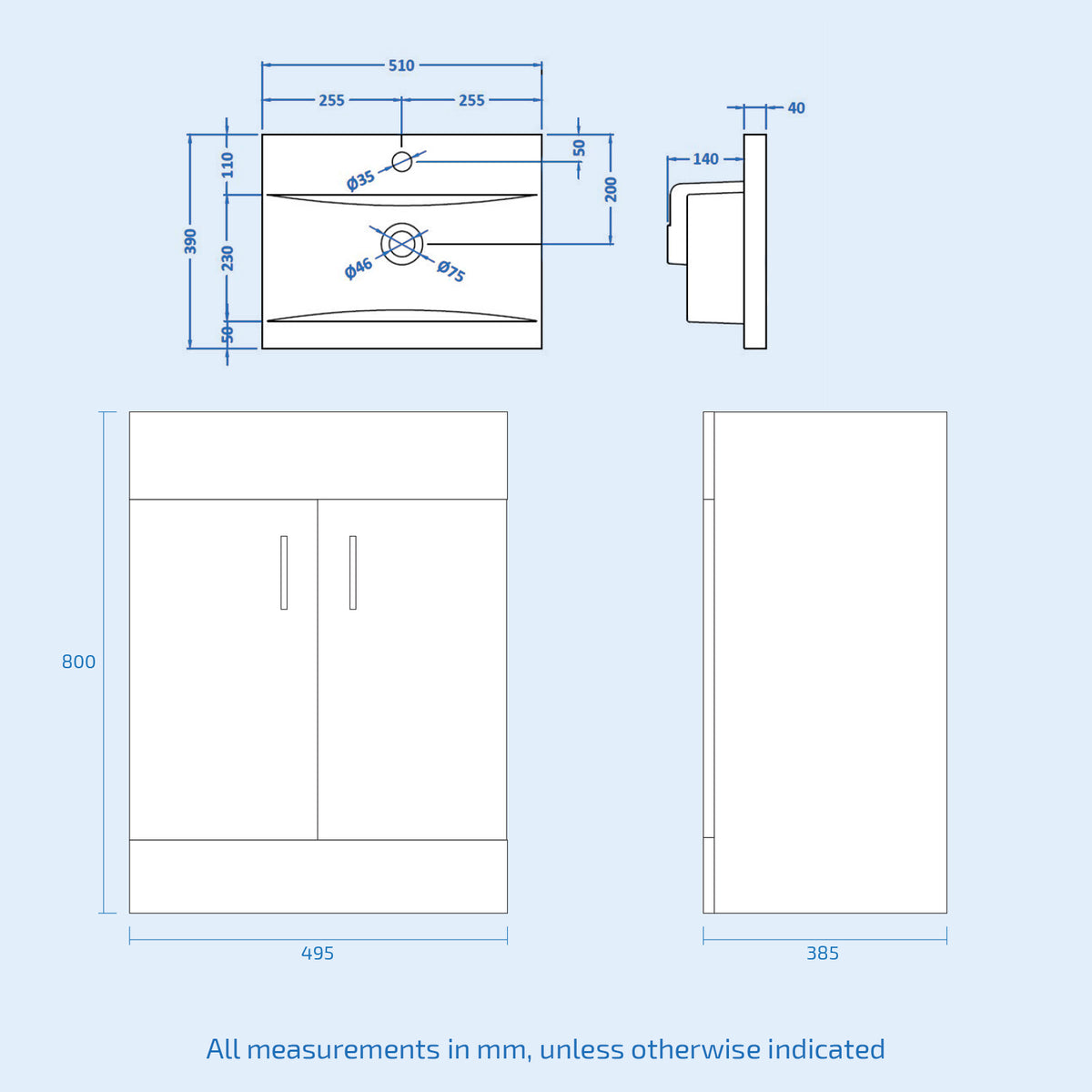 1500mm LH L Shaped Bath, Front Panel, Screen With 500mm Vanity & Toilet