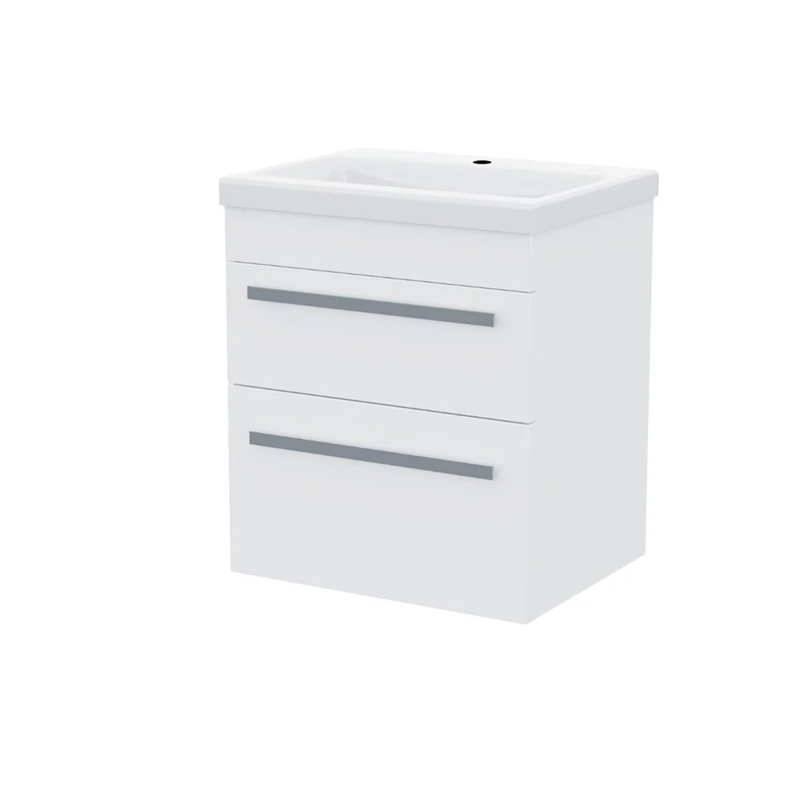 Nanuya Cloakroom 500mm Wall Hung 2 Drawer Vanity & Close Coupled Toilet with Soft Close Seat