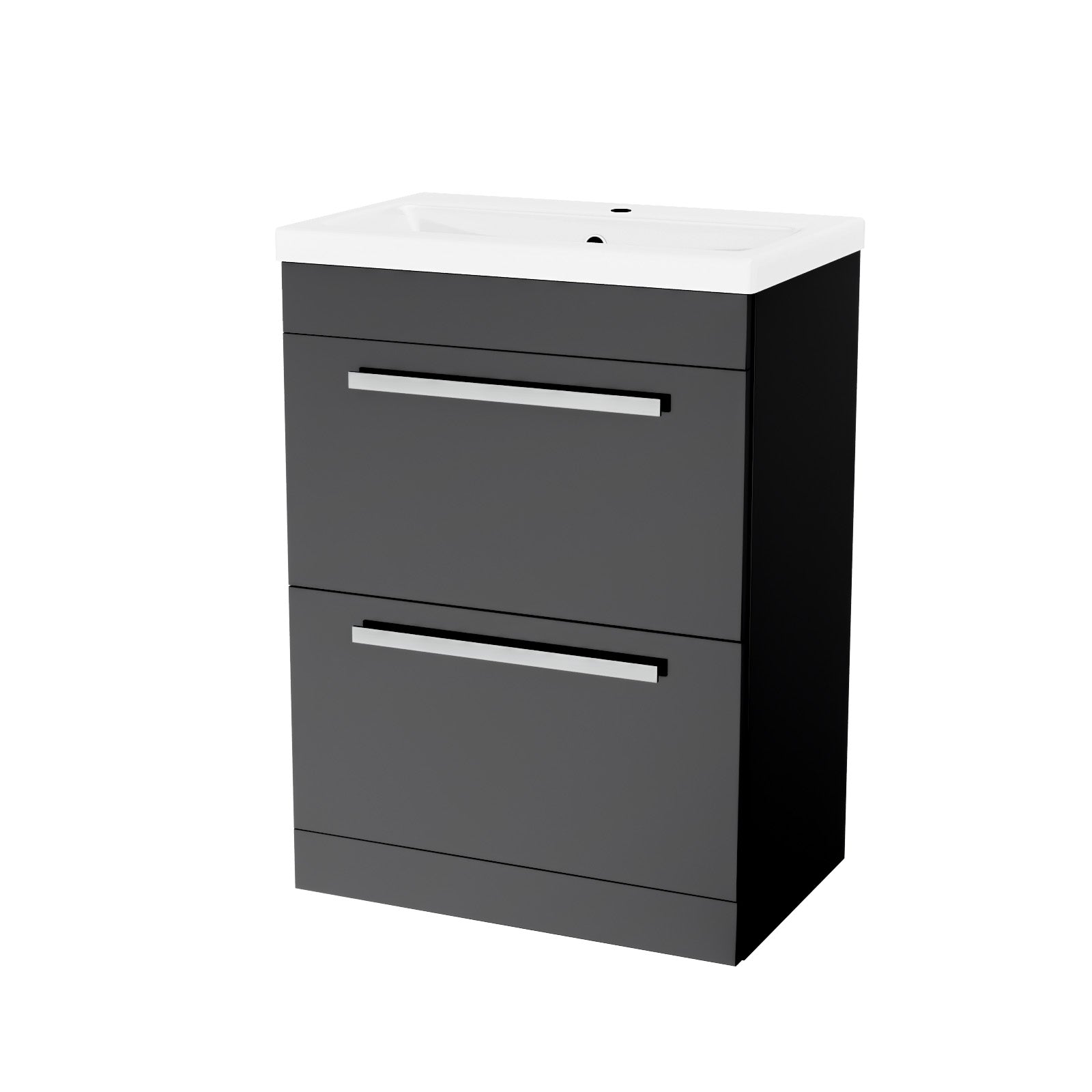 Nanuya 600mm Floorstanding 2 Drawer Vanity Basin Unit Anthracite