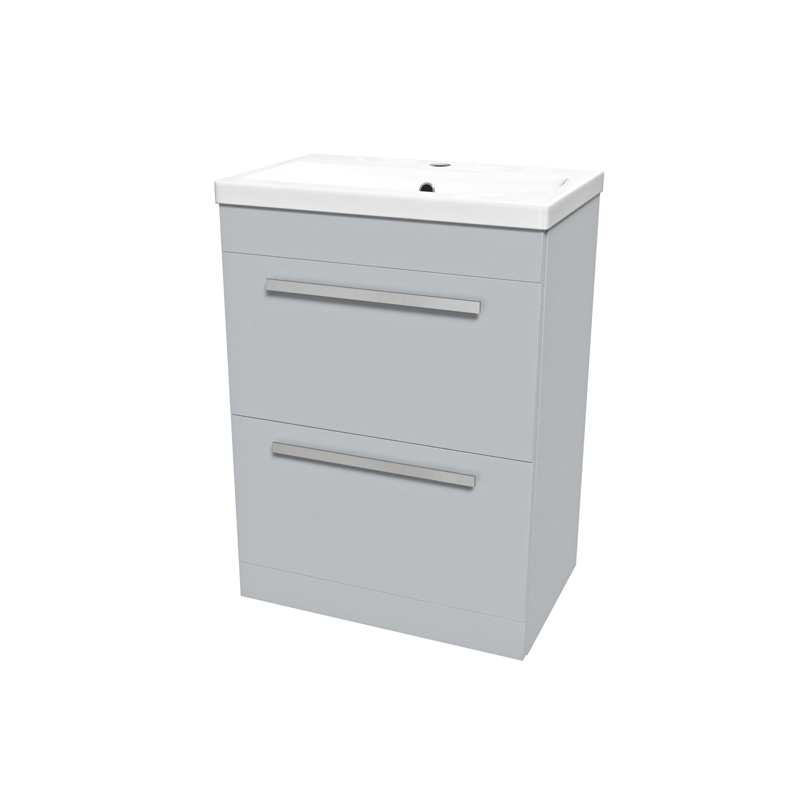 Nanuya 600mm Matte Grey Freestanding 2 Drawer Vanity Basin Unit