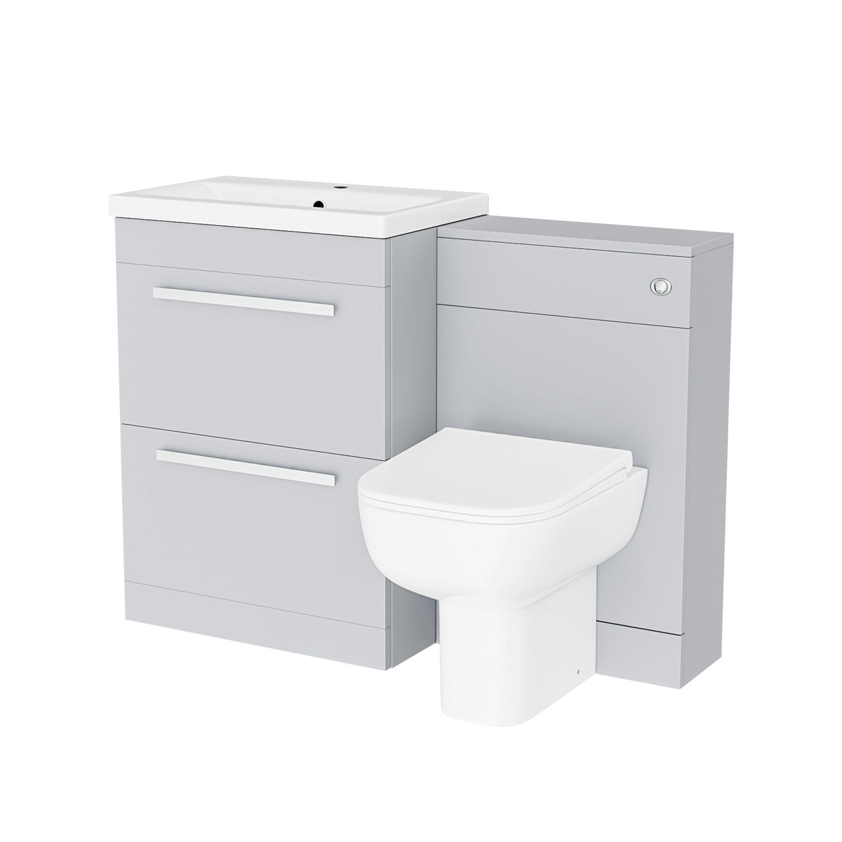 600mm Freestanding Drawers Vanity With WC & BTW Toilet Pan - Matte Grey