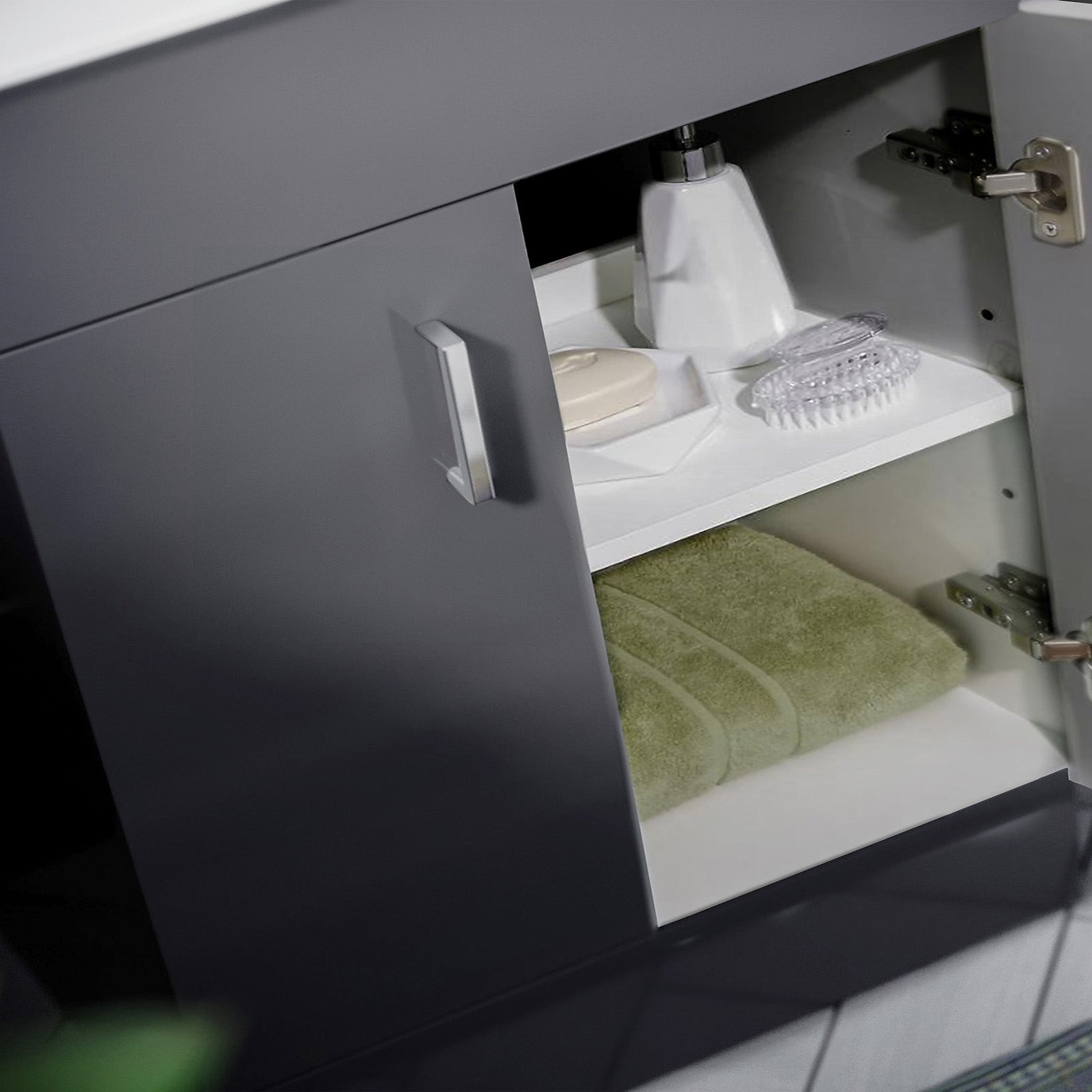 Nanuya 1100mm Dark Grey Freestanding Vanity, WC Unit & Rimless BTW Toilet
