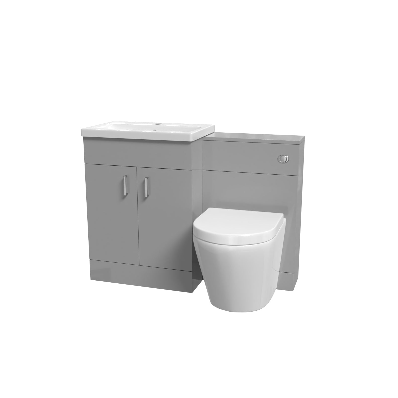 Nanuya 1100mm Grey Basin Vanity Unit & Back To Wall Toilet