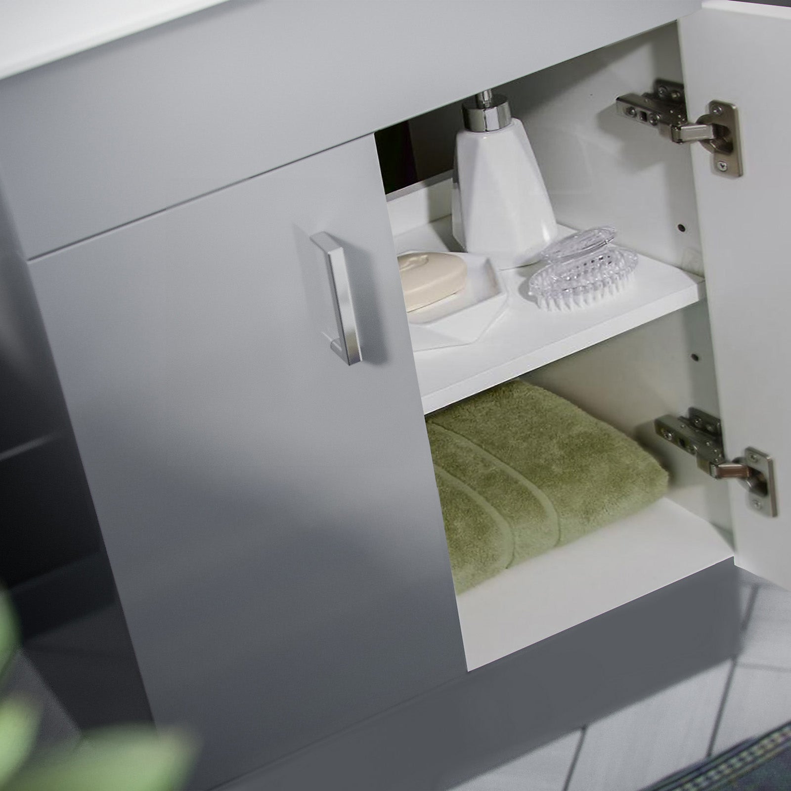 Nanuya 600mm Matte Grey Basin Vanity & Rimless Square Close Coupled Toilet