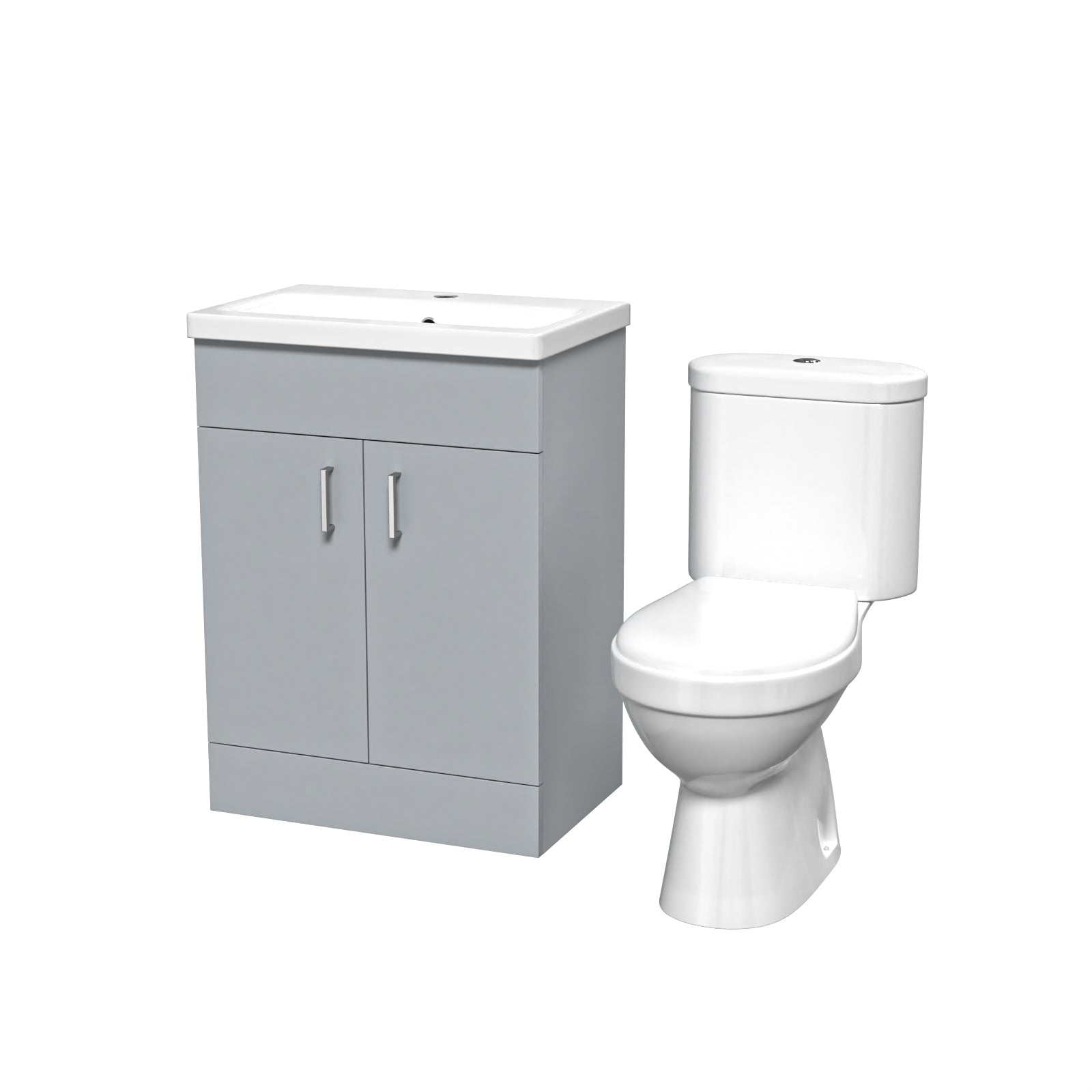 Nanuya Matte Grey 600 mm Basin Vanity Unit & Modern Toilet