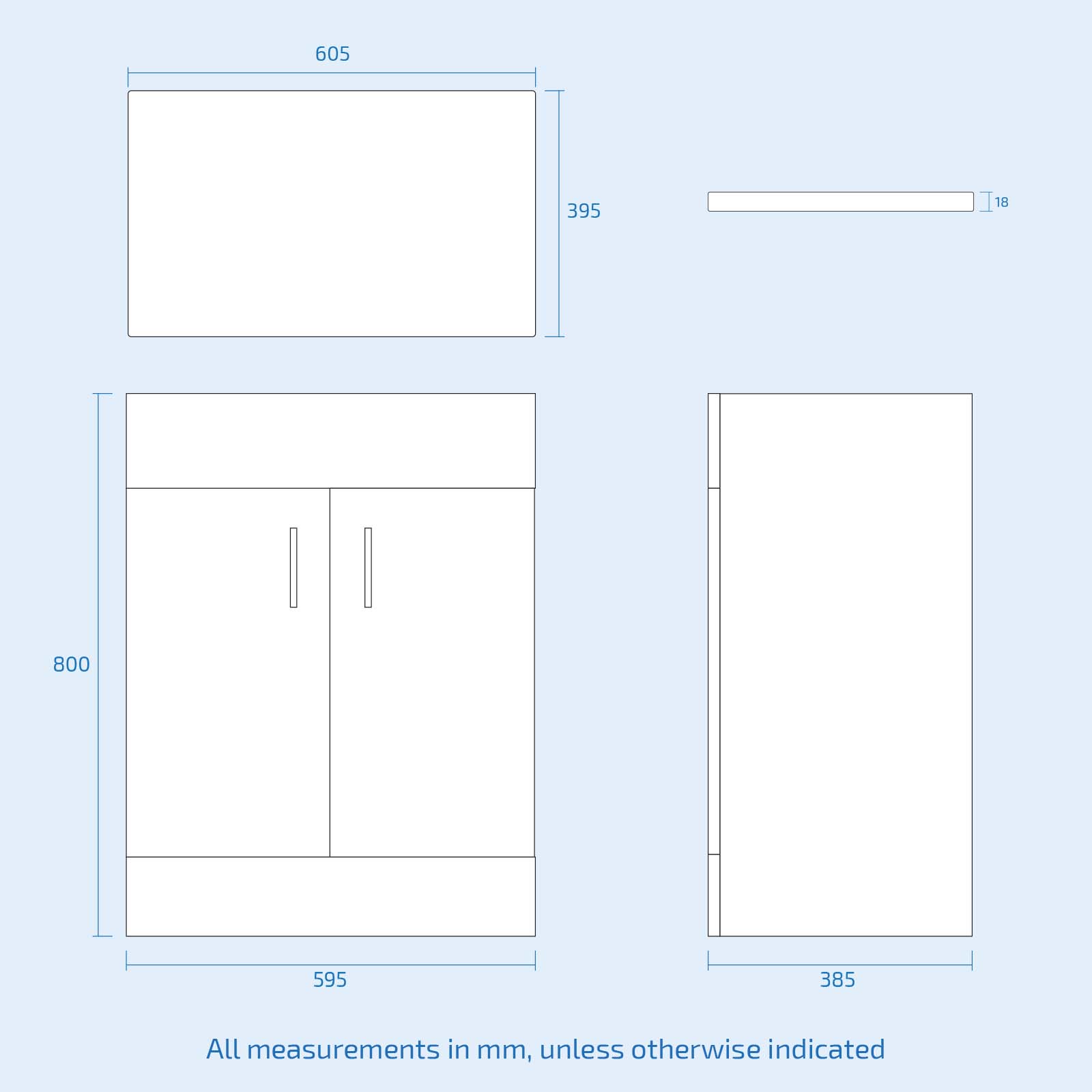 Nanuya 600mm Grey Vanity Unit Cabinet With Worktop