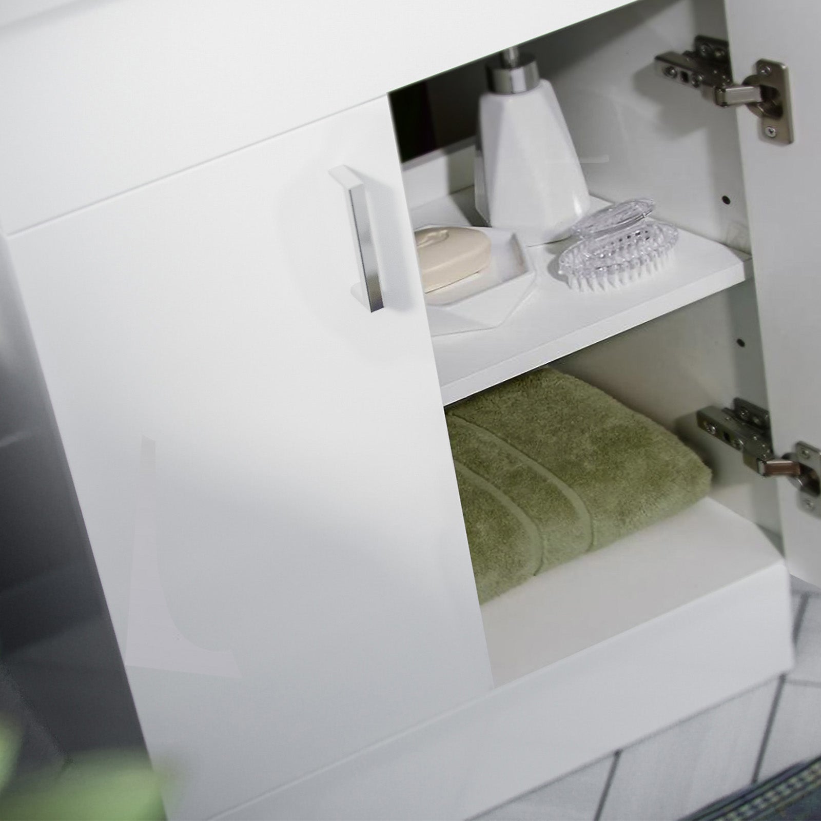 Nanuya White 1100mm Slim Basin Vanity, WC Unit & Rimless BTW Toilet