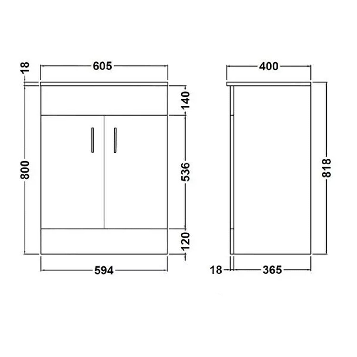 Nanuya 1100mm Floor Standing White Vanity, Basin & BTW Rimless Toilet