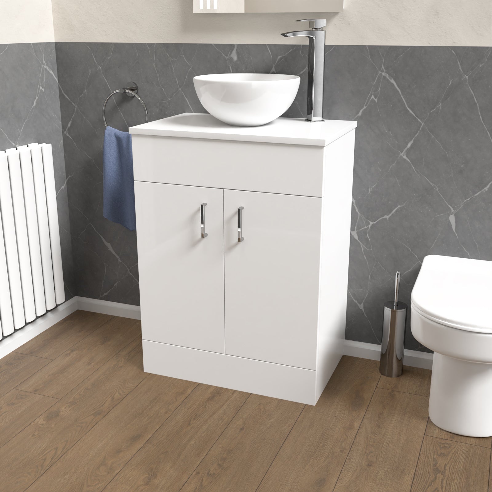 Nanuya 600mm Vanity Unit Cabinet With Worktop White