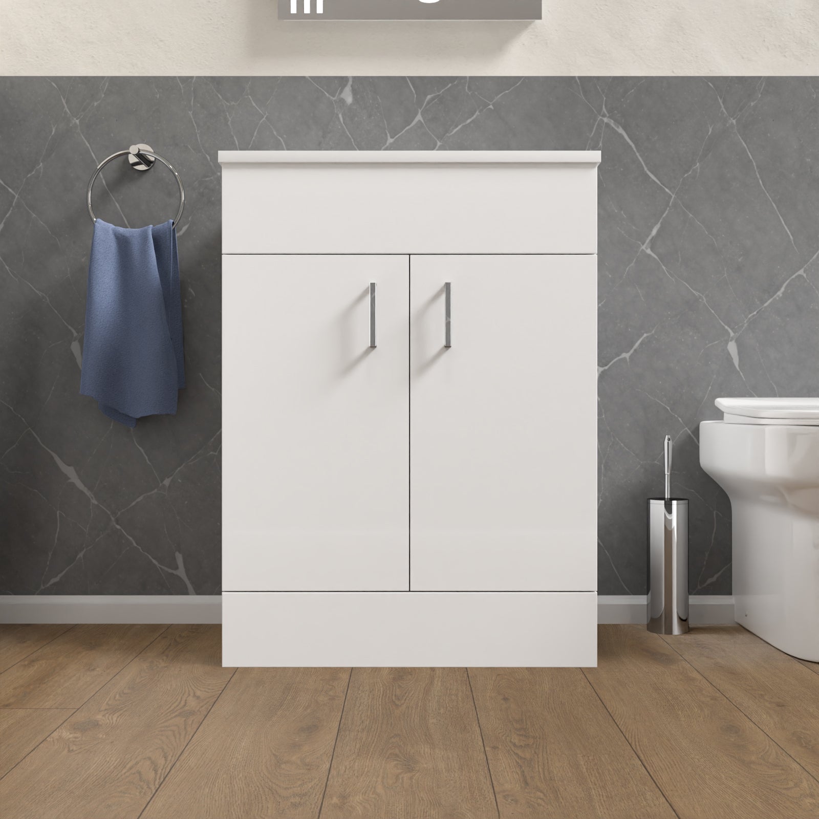 Nanuya 600mm Vanity Unit Cabinet With Worktop White