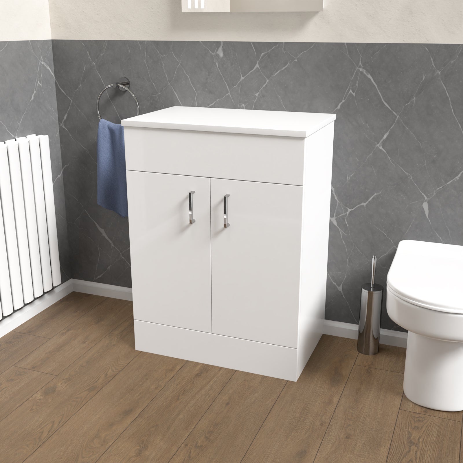 Nanuya 600mm Vanity Unit Cabinet With Worktop White