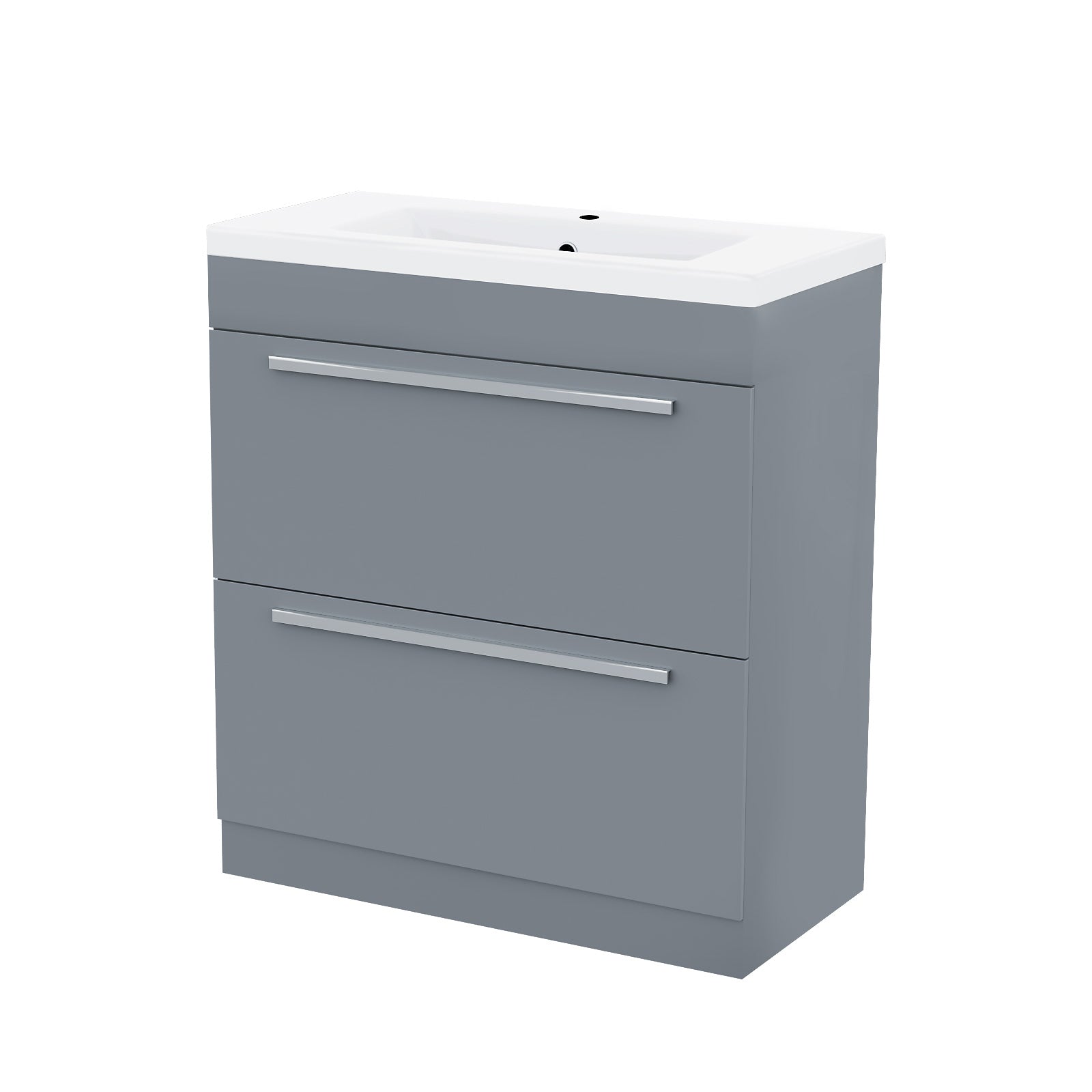 Nanuya 800 mm Grey 2 Drawer Vanity Storage Cabinet