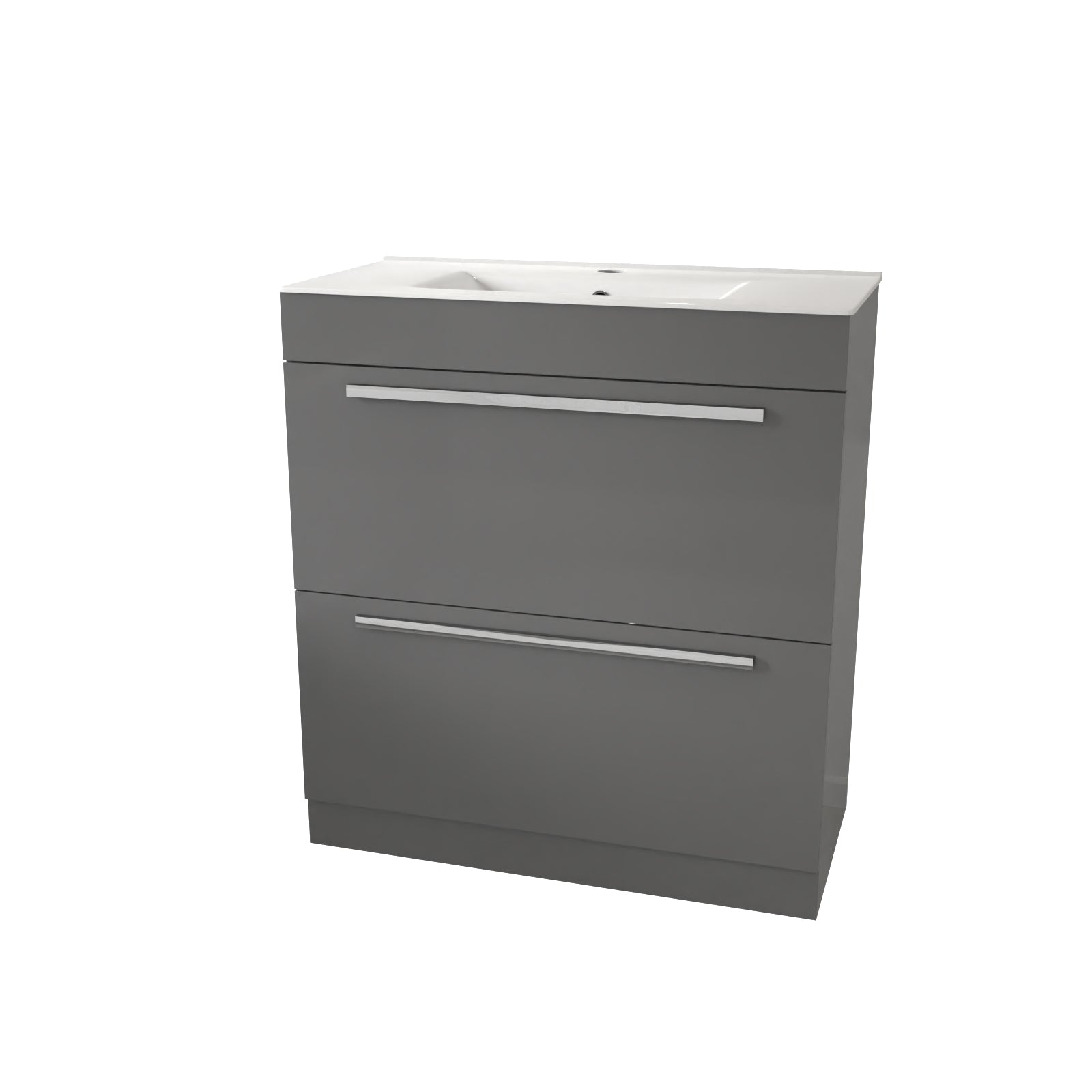 Nanuya 800mm Steel Grey 2 drawers Stylish Slim Basin Vanity Unit