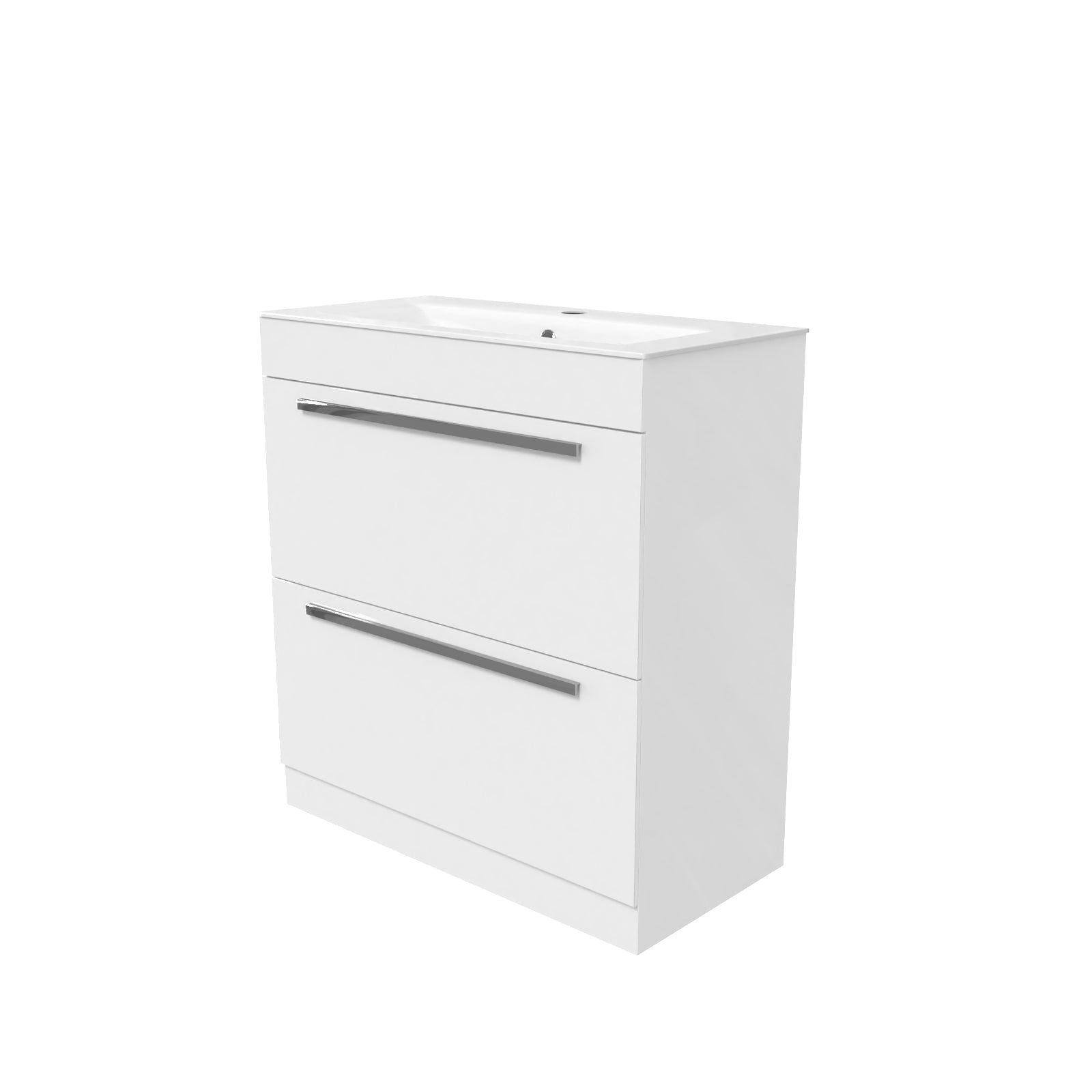 Nanuya 800mm White 2 drawers Stylish Slim Basin Vanity Unit