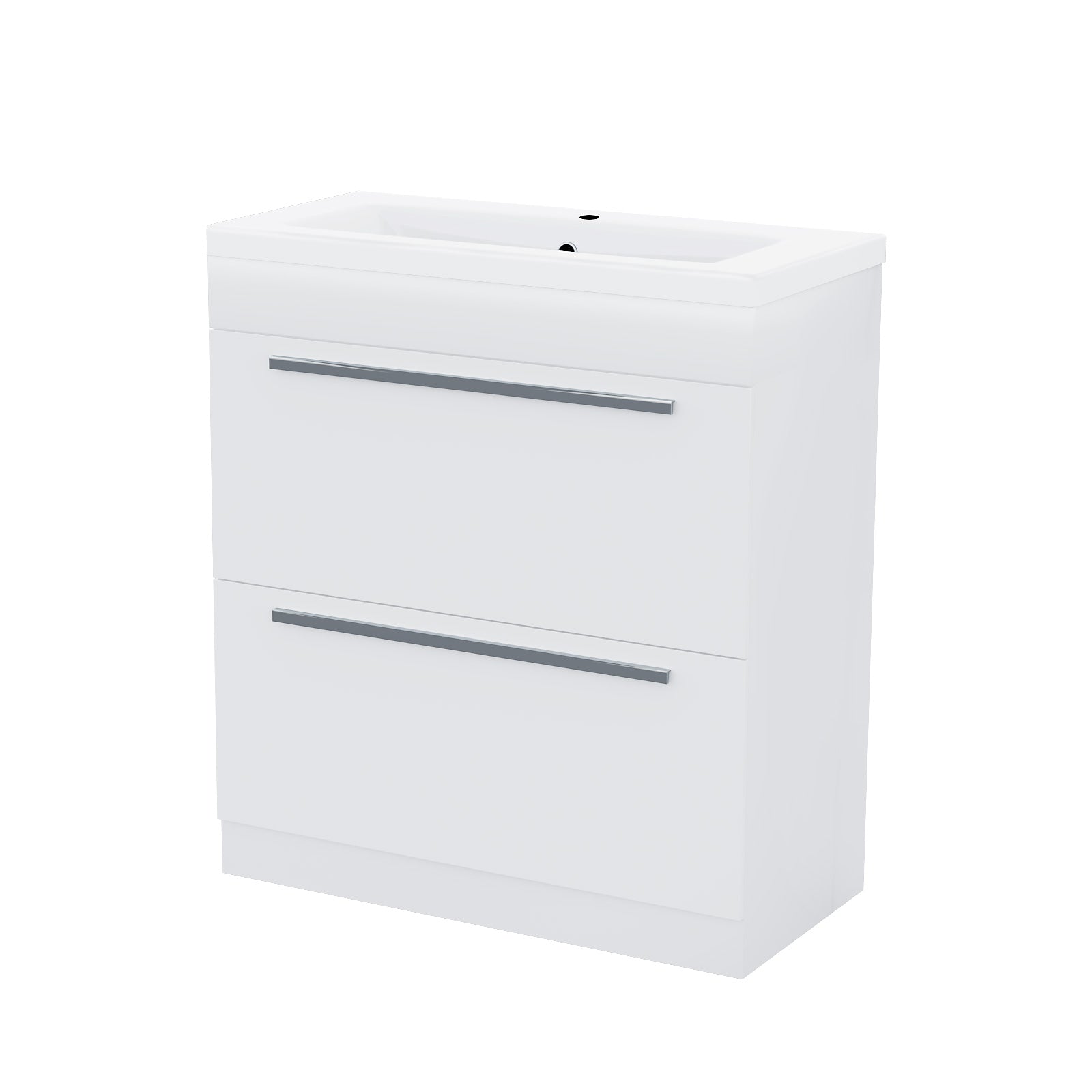 Nanuya 800mm White 2 Drawers Basin Vanity Unit